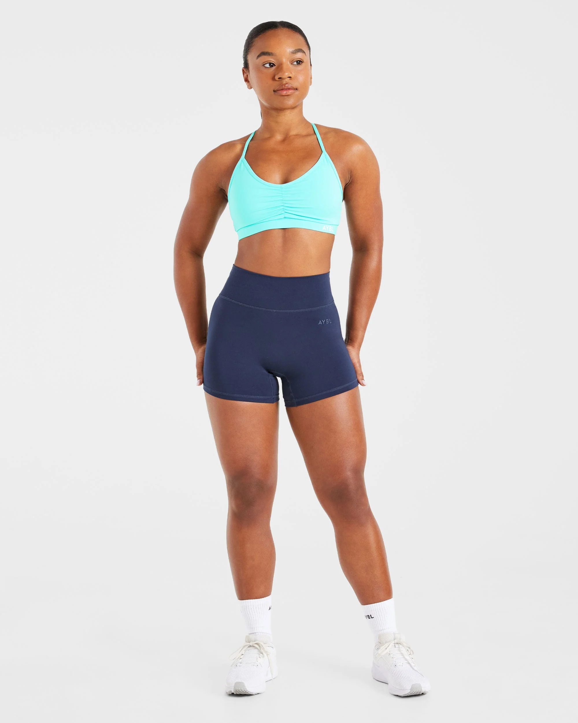 Essential Ruched Sports Bra - Aqua Blauw - Image 3