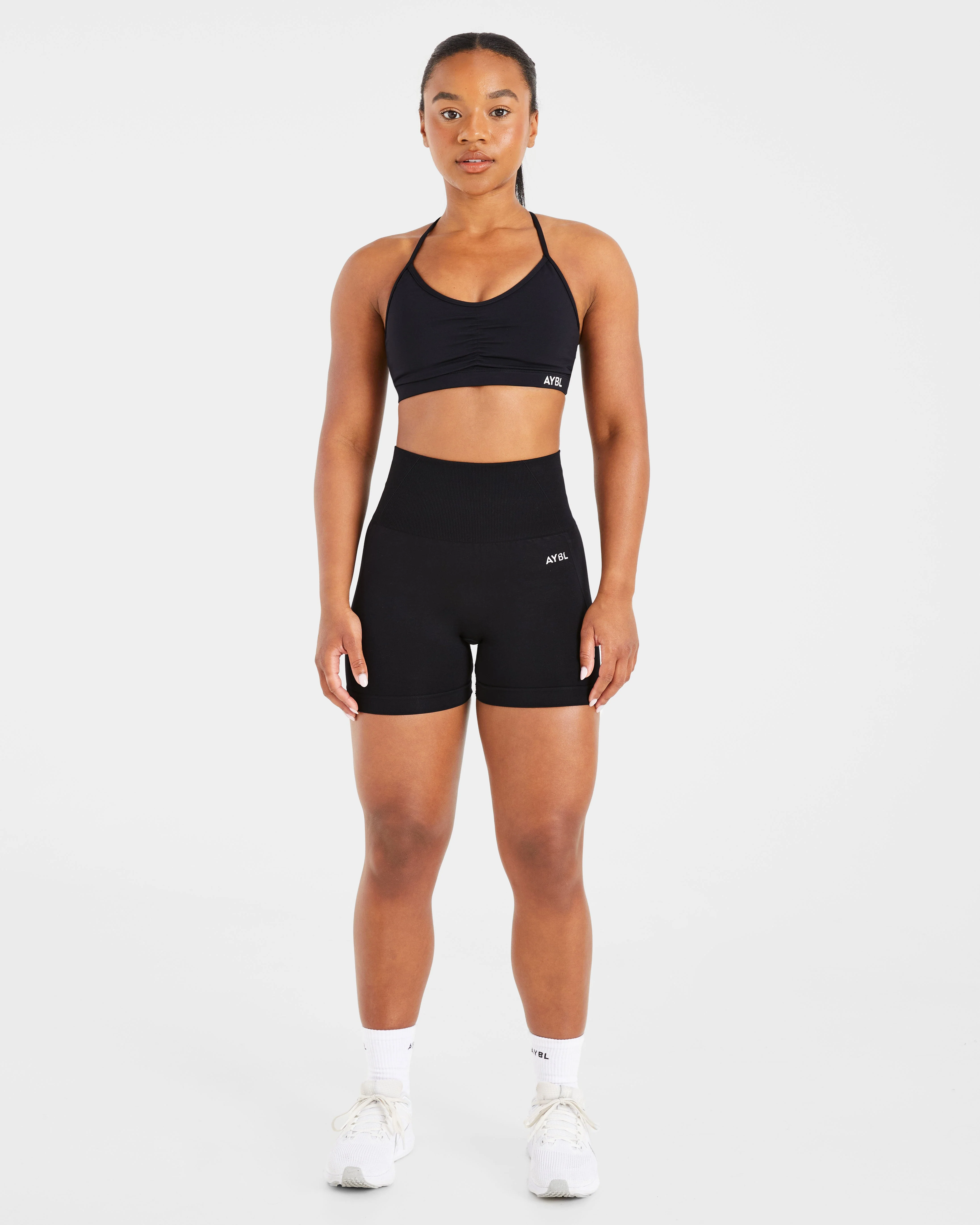 Essential Ruched Sports Bra - Zwart - Image 3