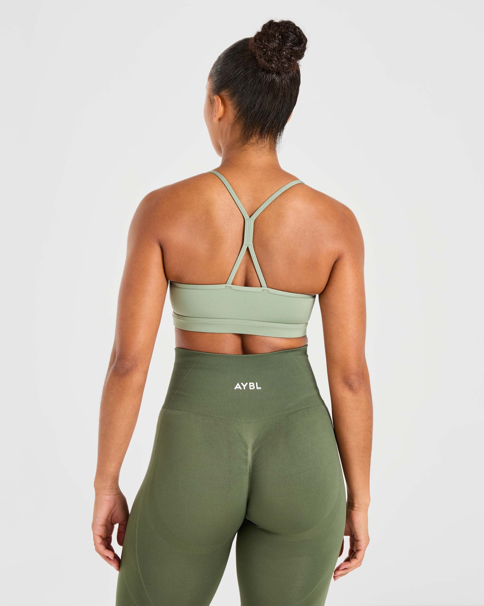 Essential Ruched Sports Bra - Olive Groen - Image 2