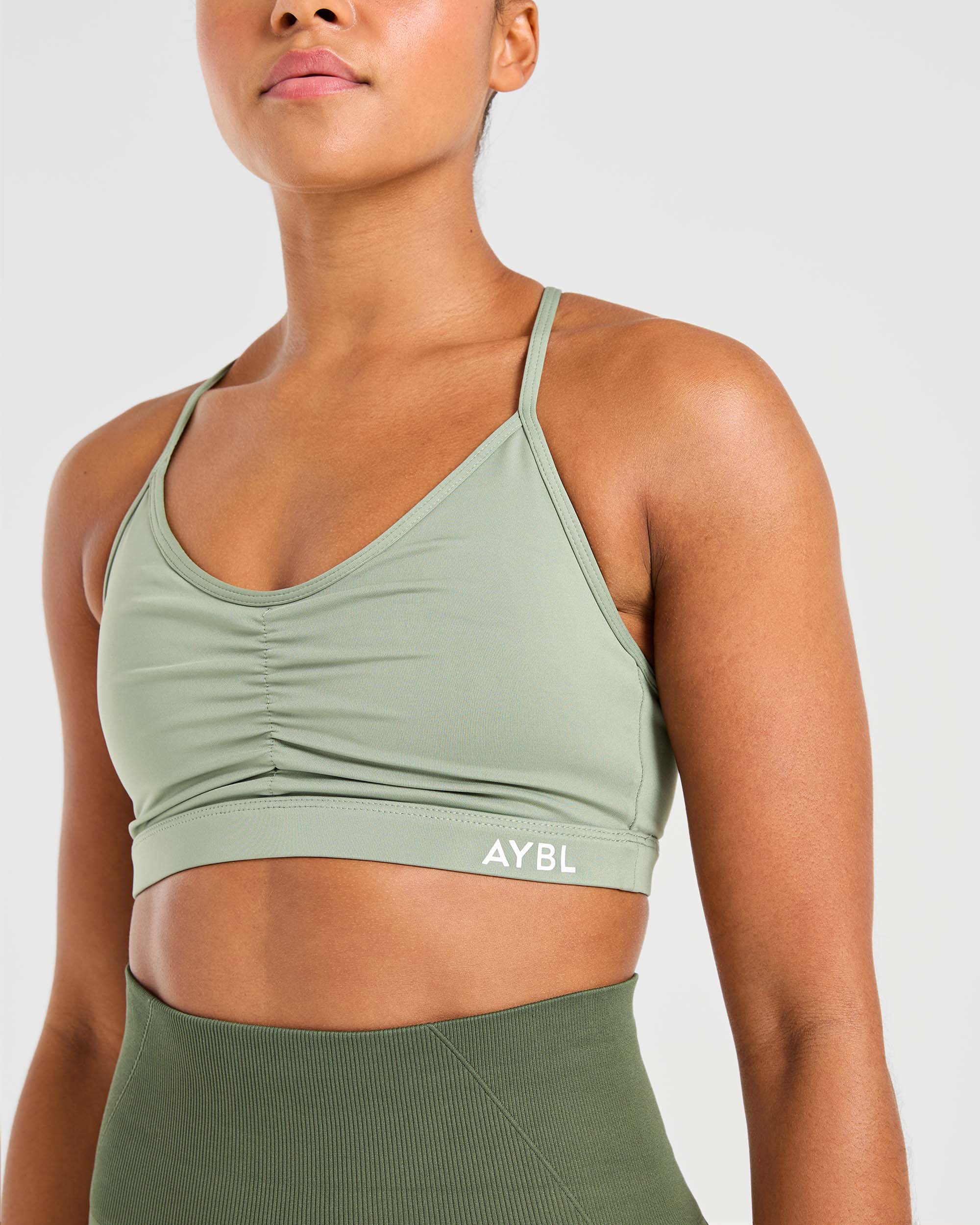 Essential Ruched Sports Bra - Olive Groen - Image 5