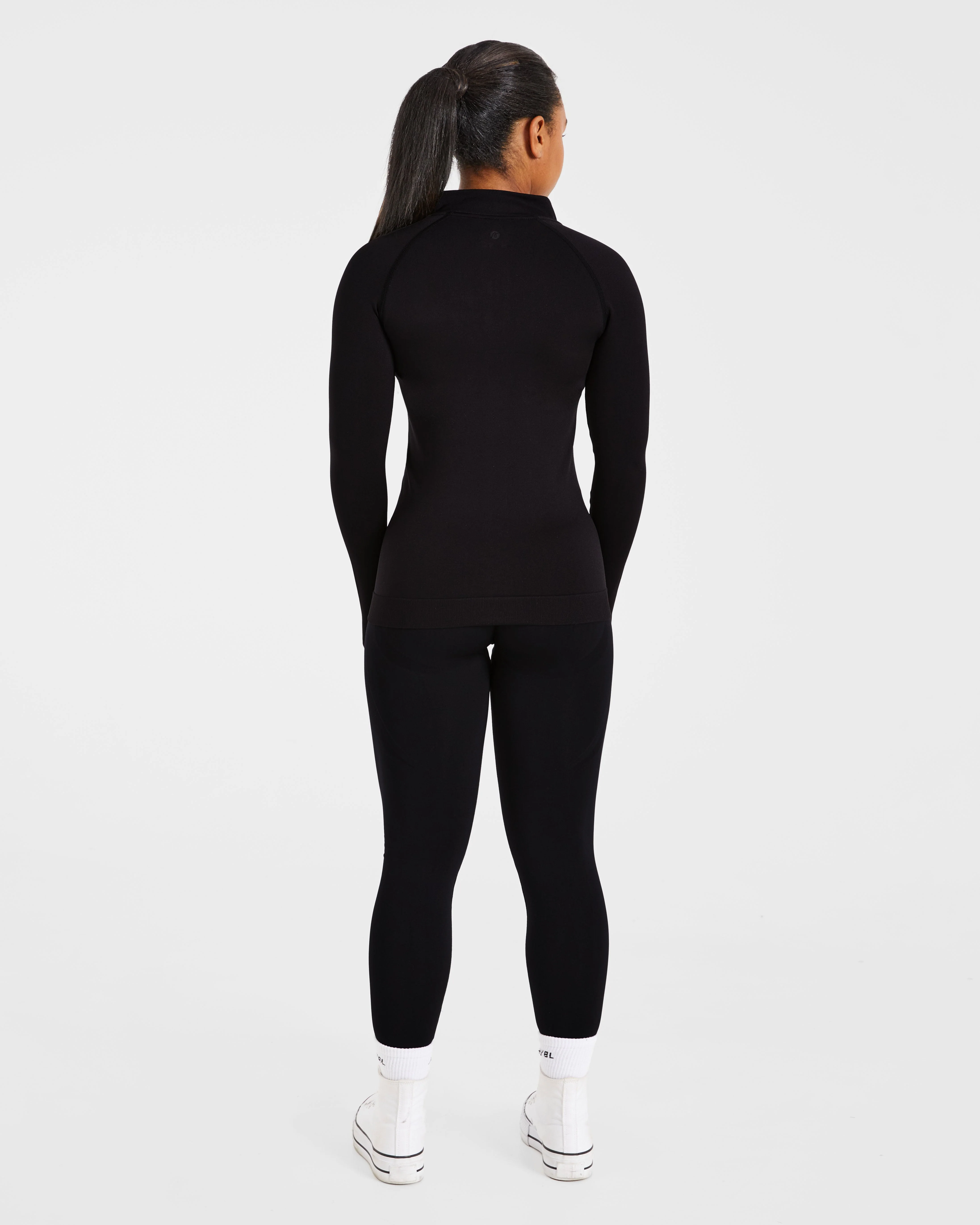 Essential Seamless Zip Jacket - Zwart - Image 4