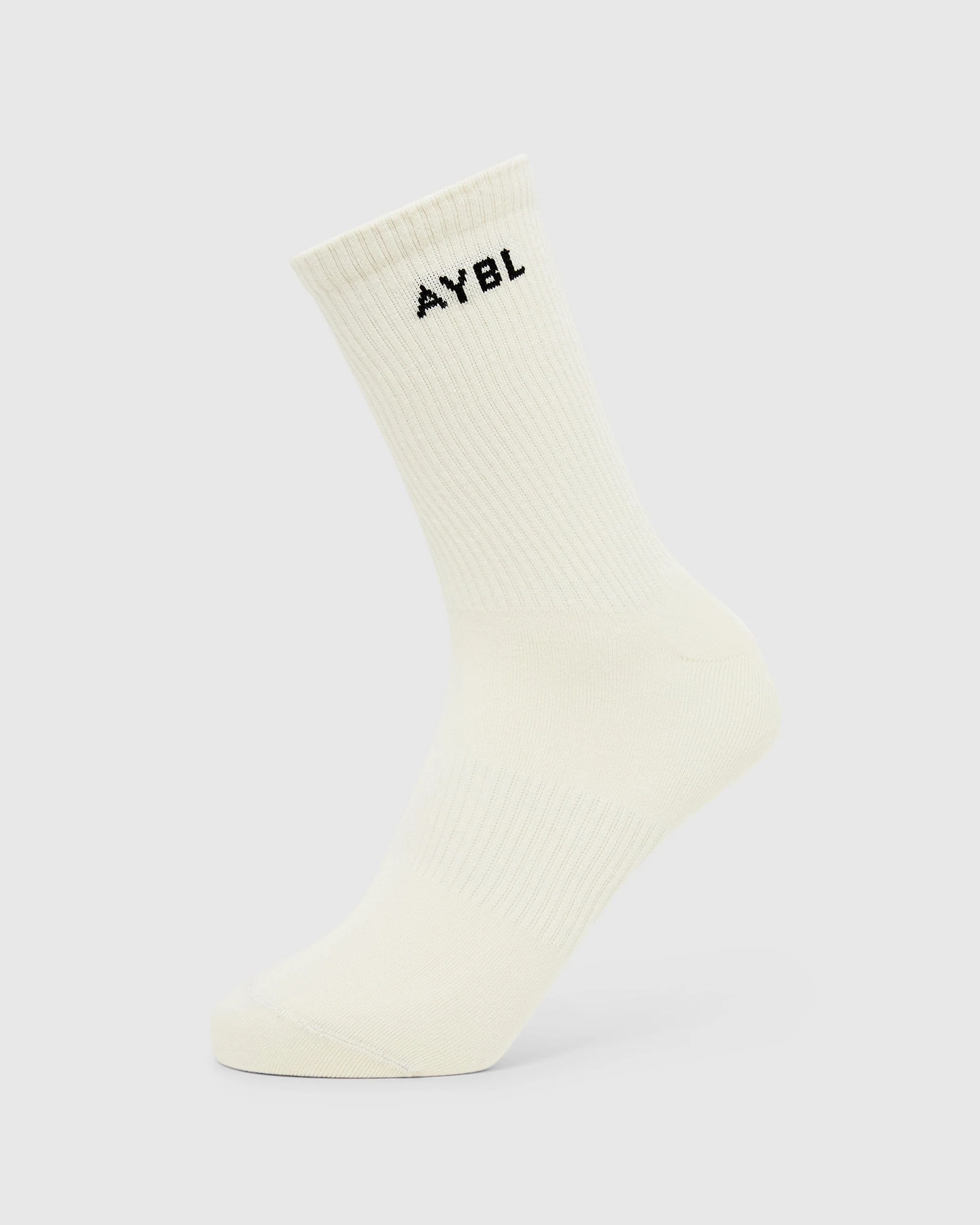 Everyday Crew Socks (3 Pack) - Black/White/Cream - Image 4