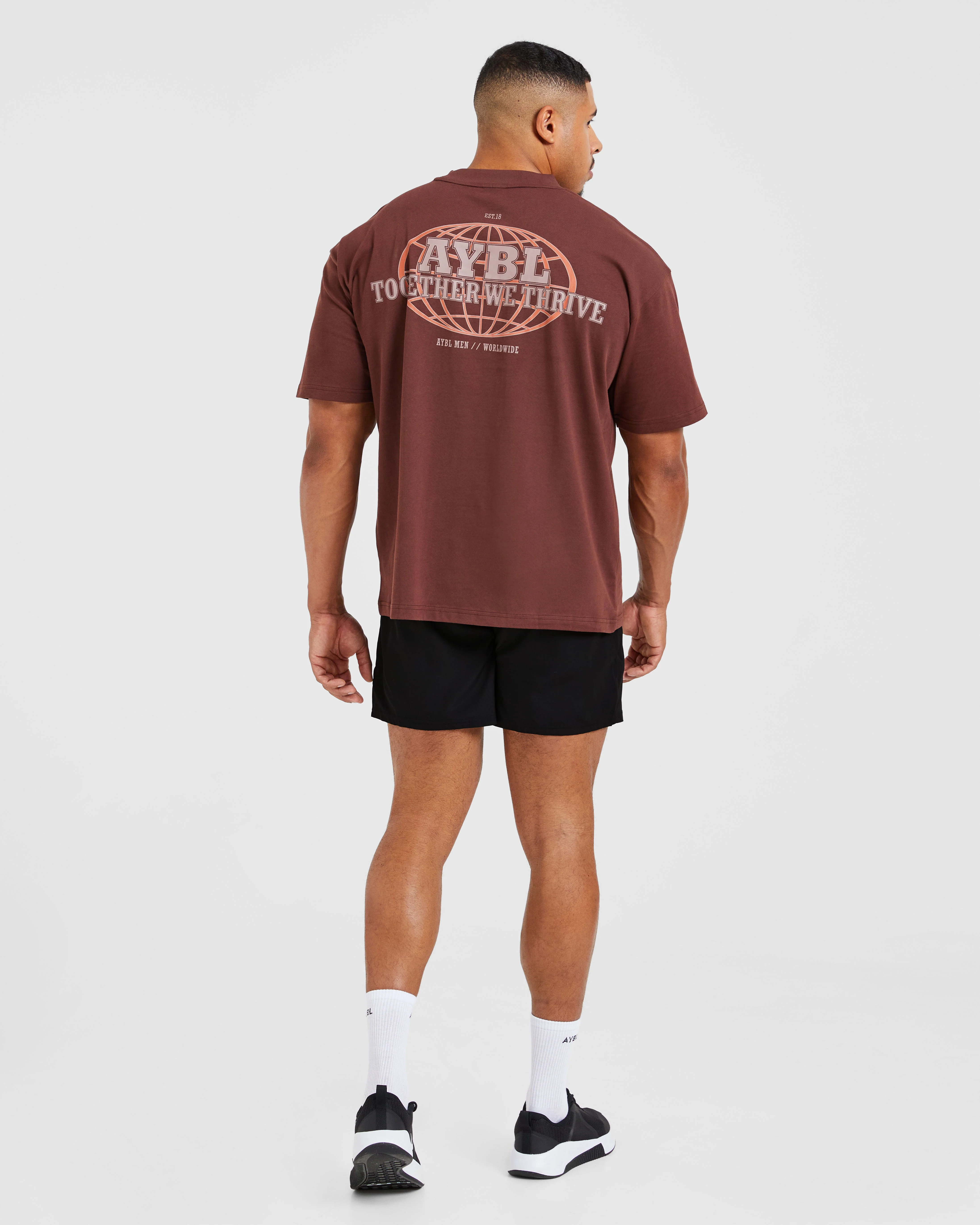 Global Oversized T Shirt - Burnt Rood - Image 4