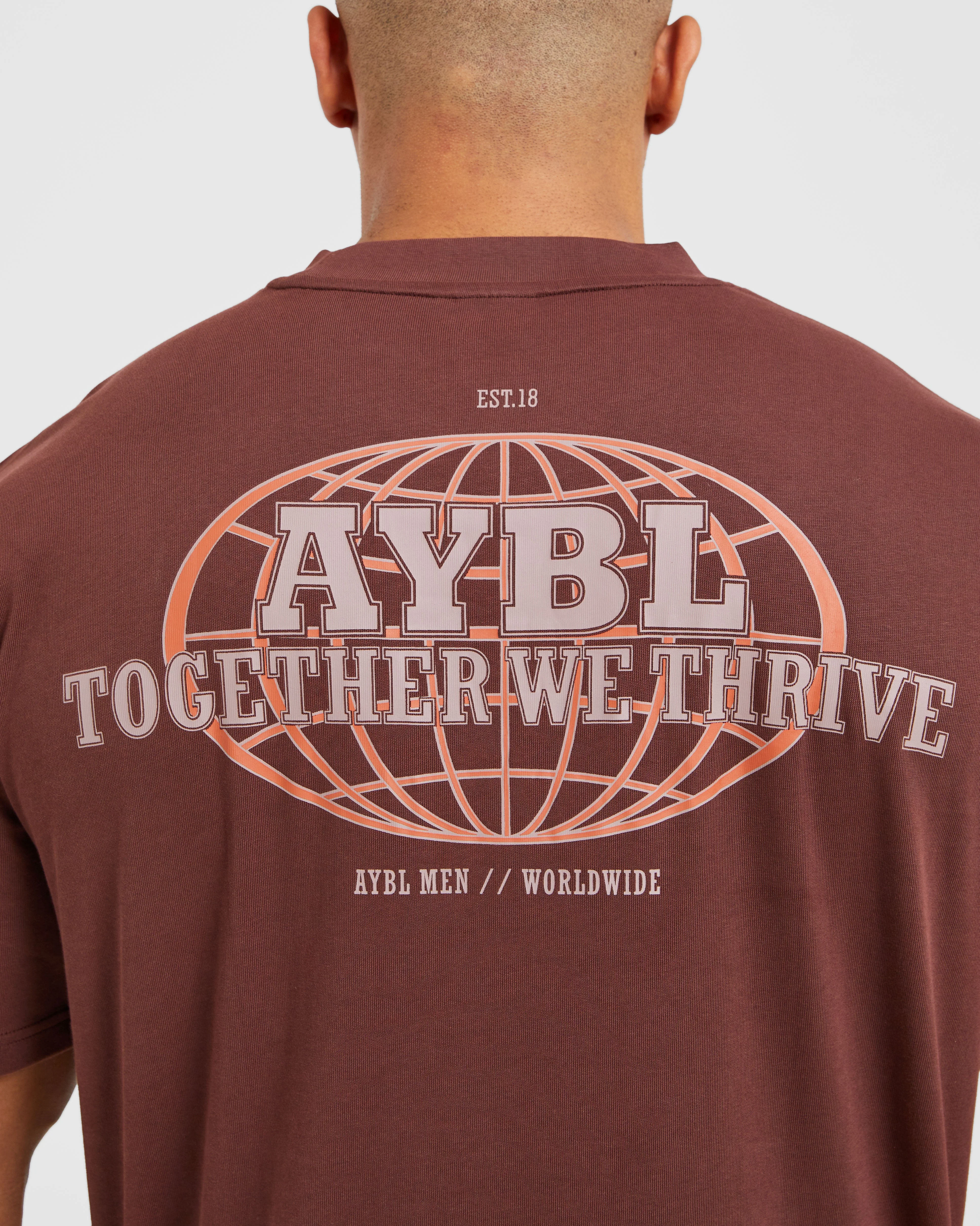 Global Oversized T Shirt - Burnt Rood - Image 5