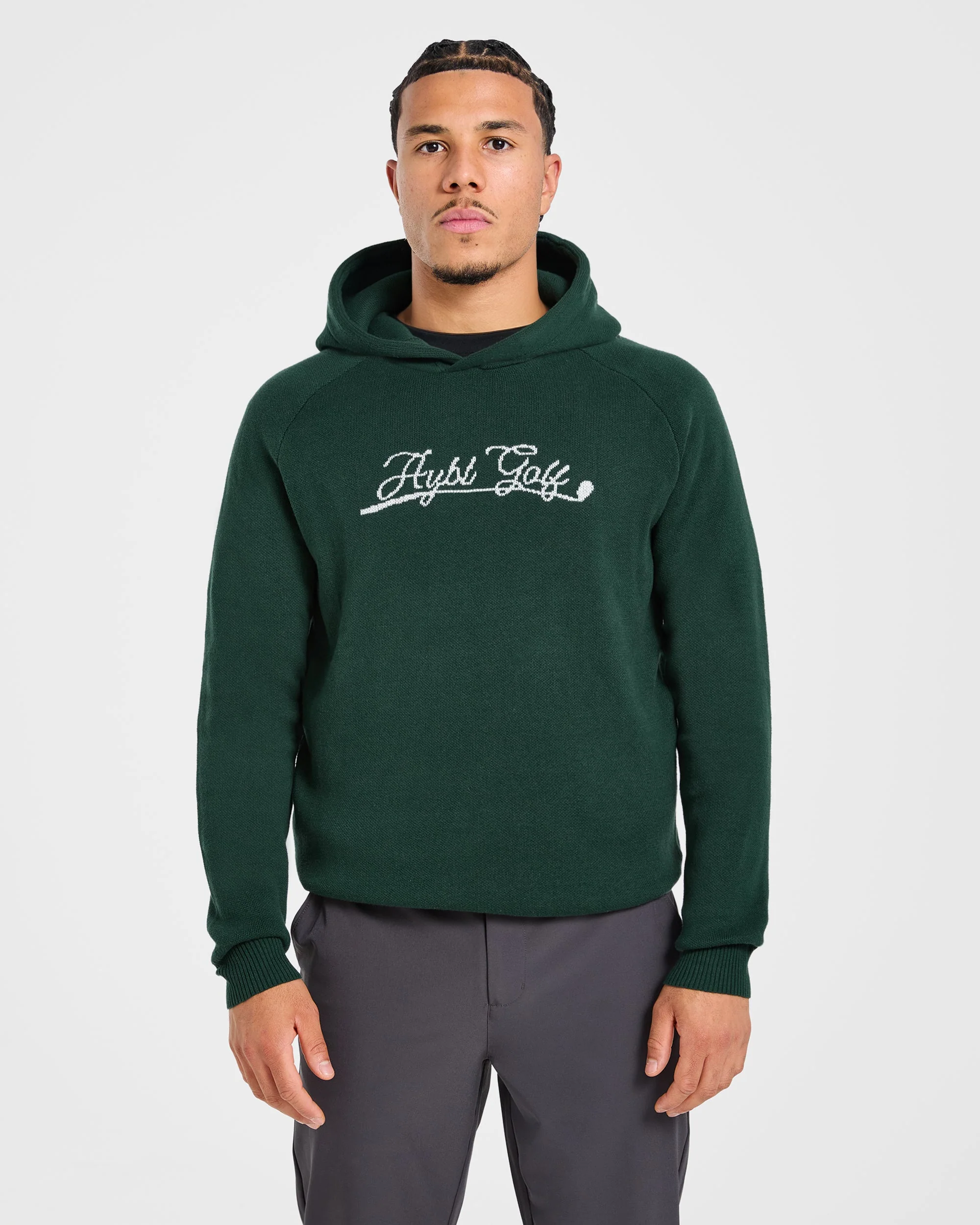Golf Club Knitted Hoodie - Pine Groen