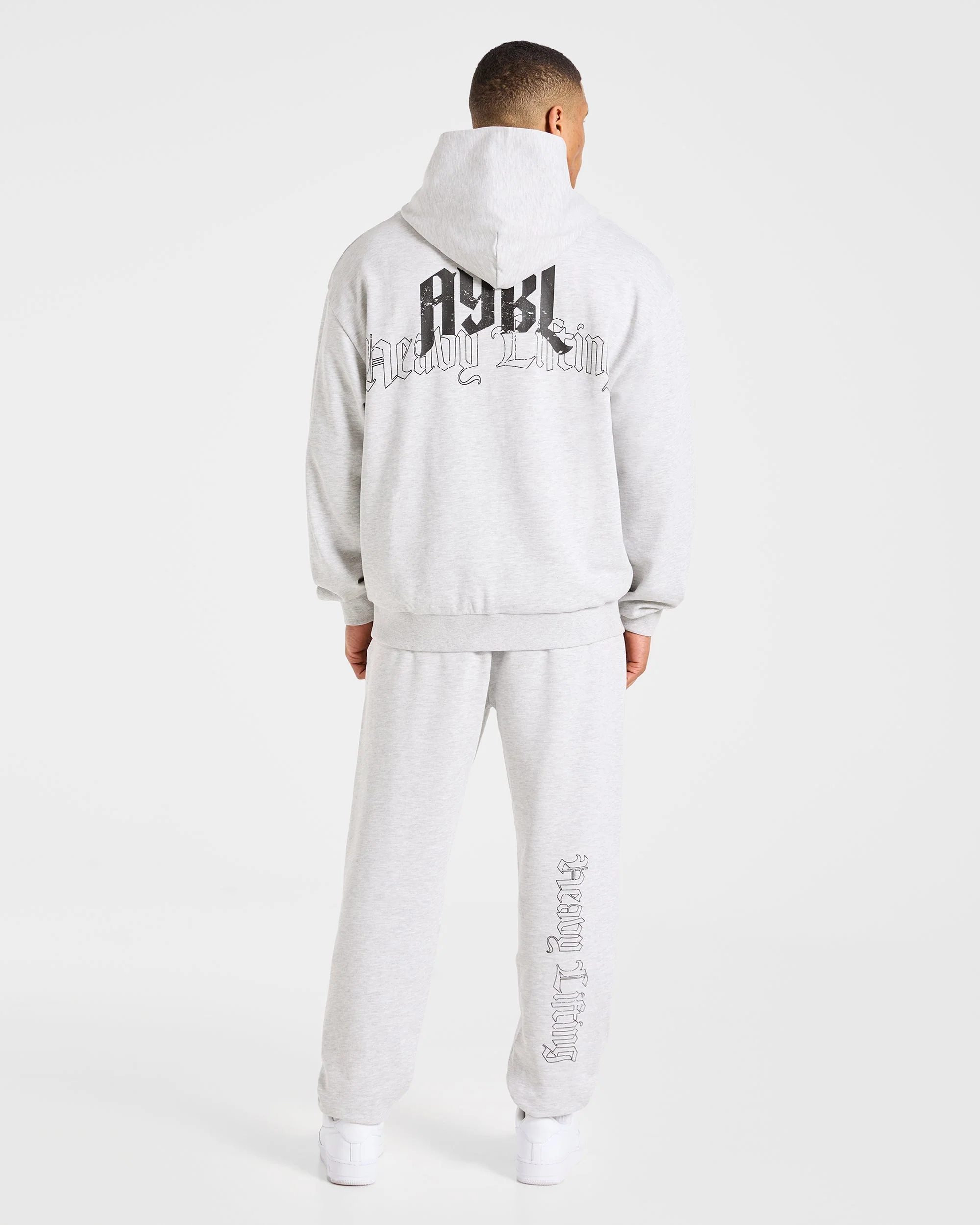 Heavy Lifting Gothic Oversized Hoodie - Grijs Marl - Image 4