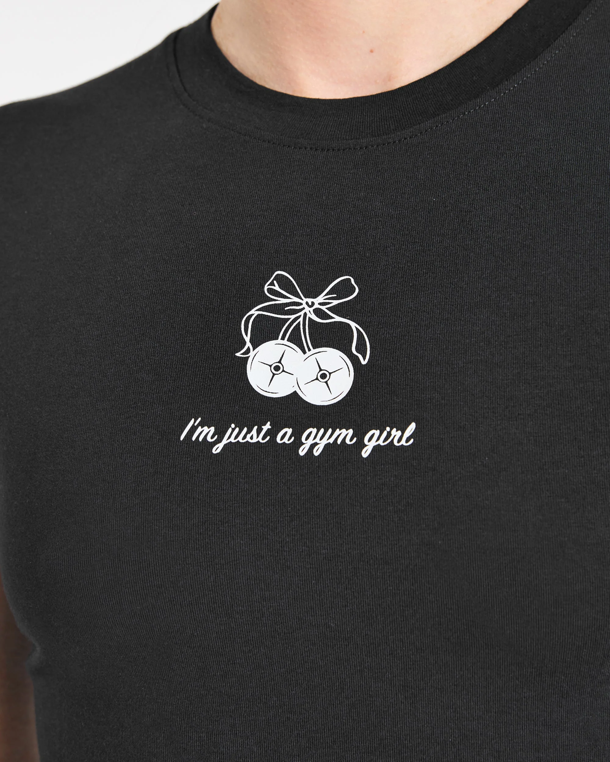 Just a Gym Girl Baby Tee - Zwart - Image 5
