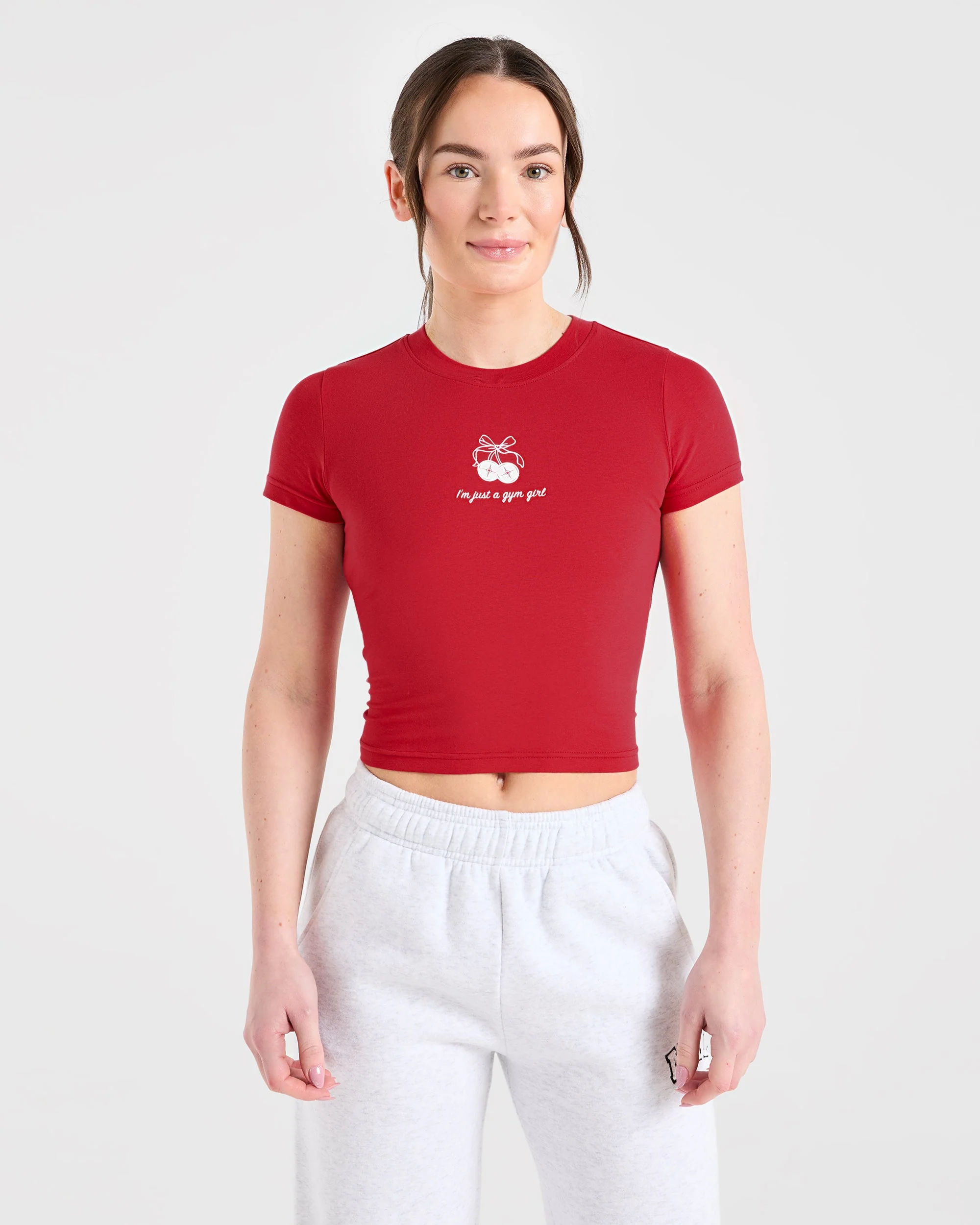 Just a Gym Girl Baby Tee - Rood