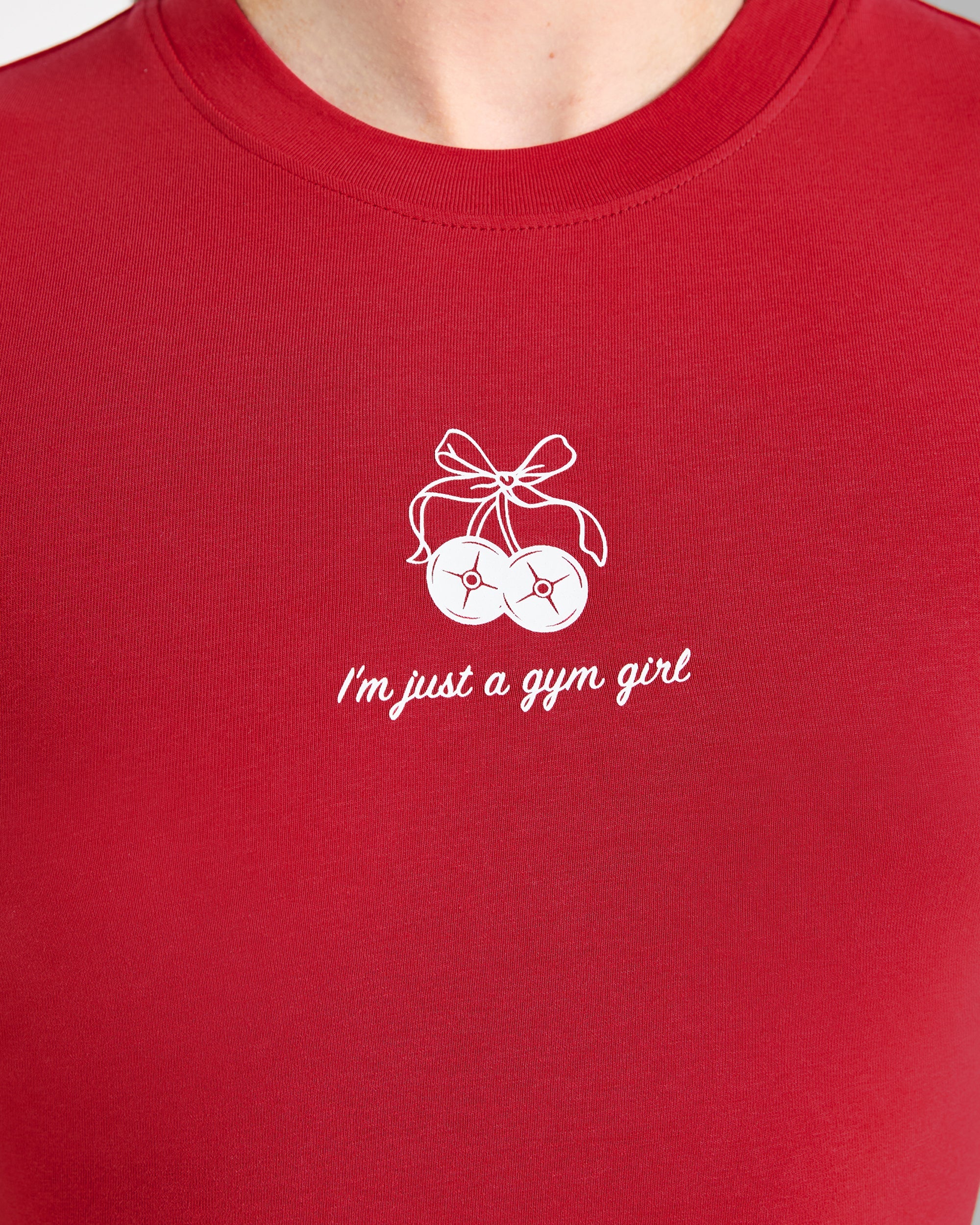 Just a Gym Girl Baby Tee - Rood - Image 6
