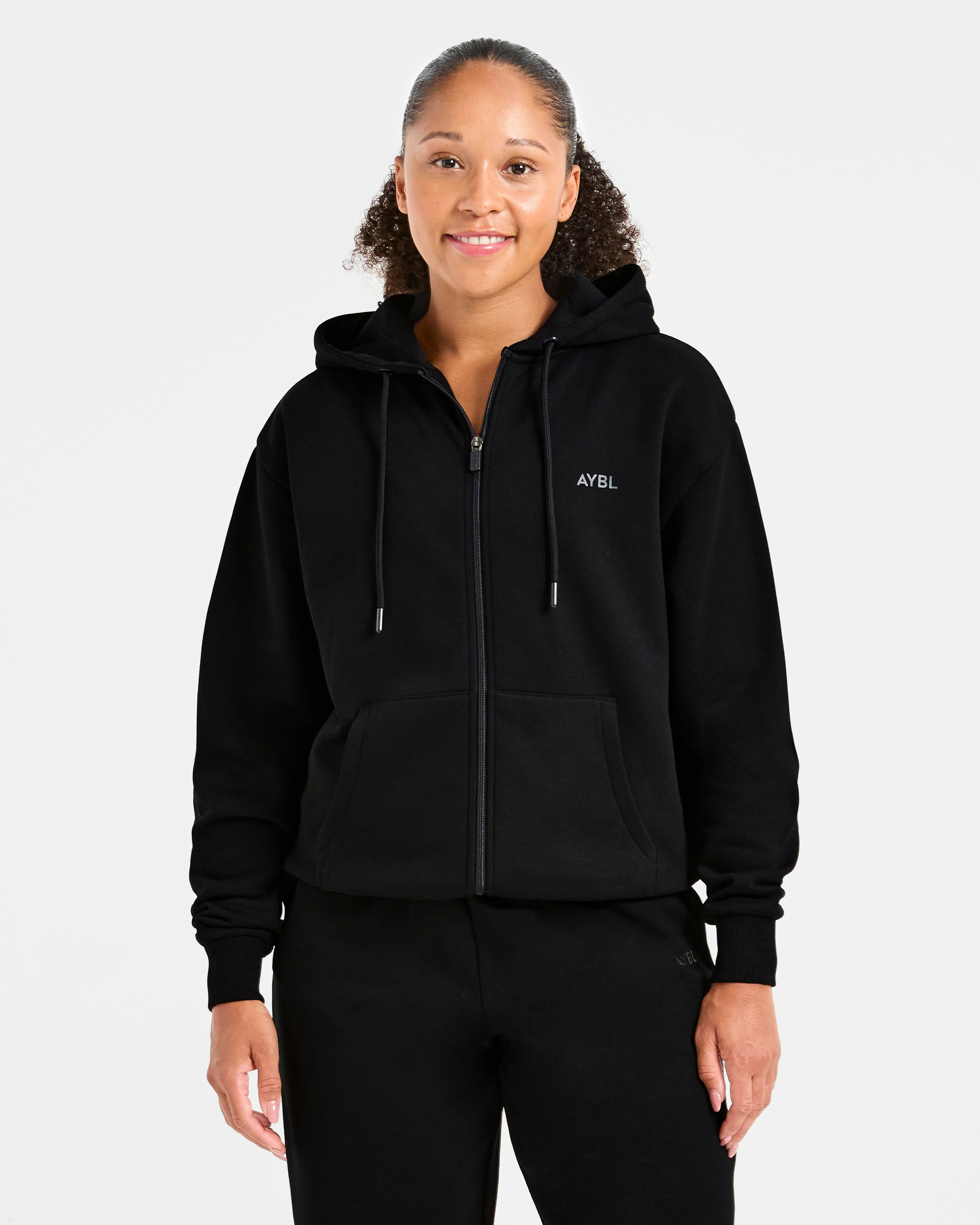 Lifestyle Oversized Zip Up Hoodie - Zwart