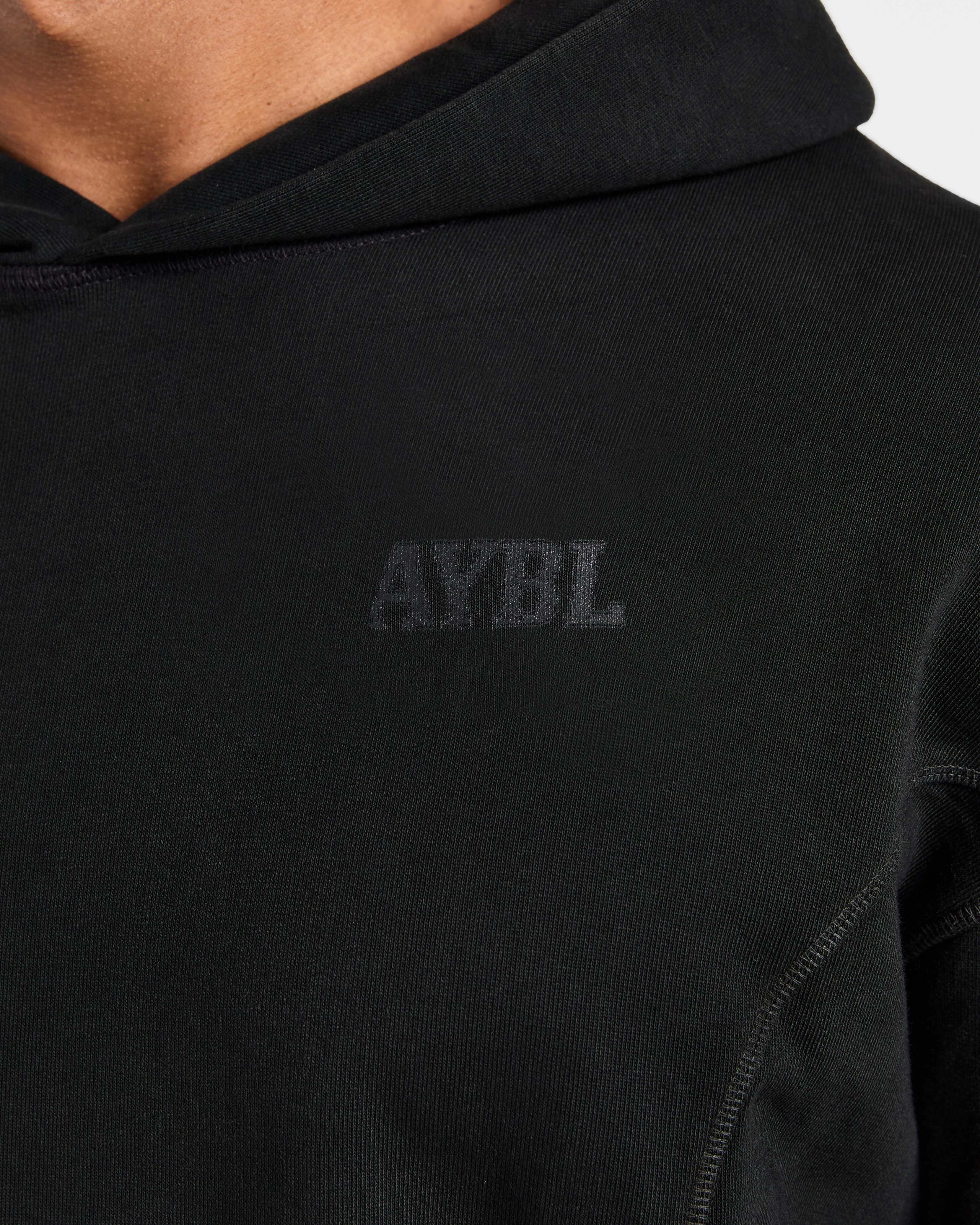 Lift Club Distressed Hoodie - Zwart/Charcoal - Image 5