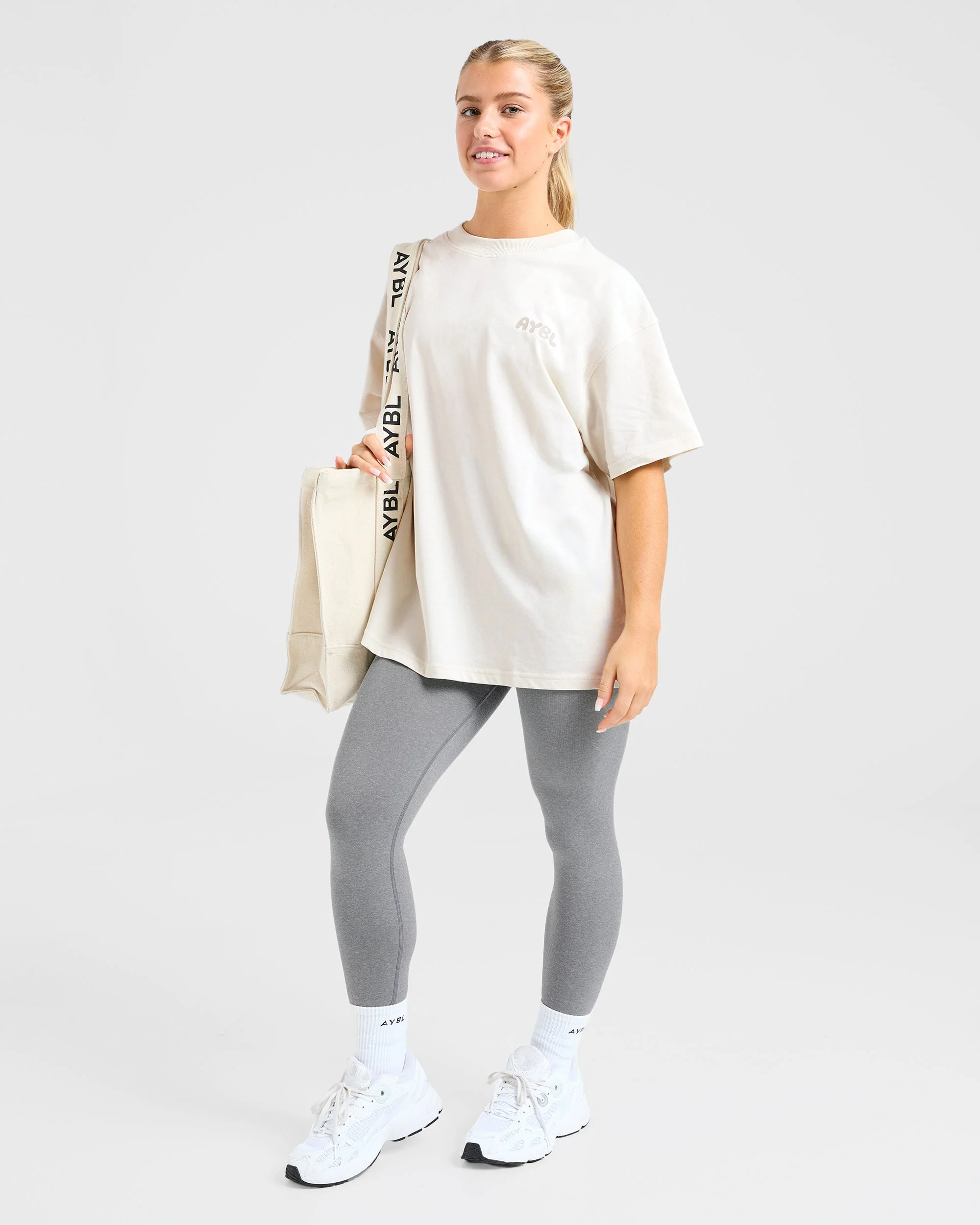 Mind Over Matter V2 Oversized T Shirt - Beige/Bruin - Image 7