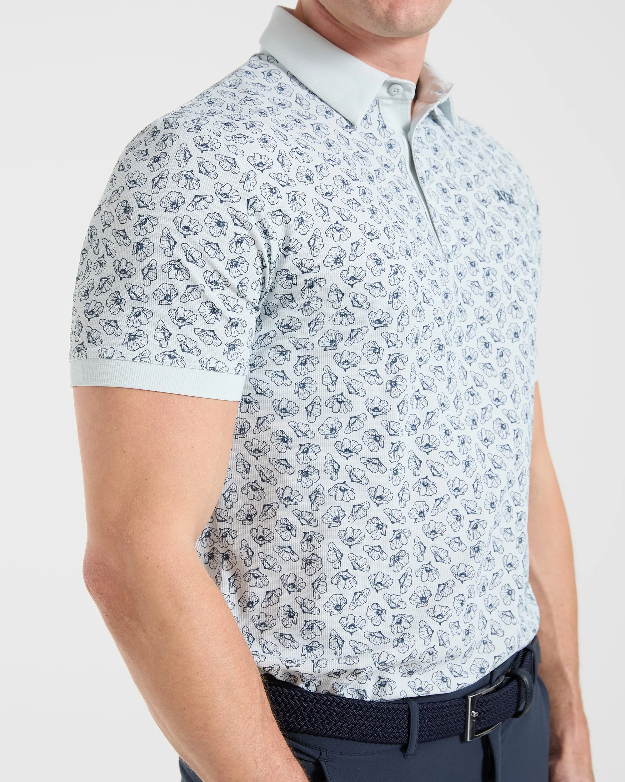 Precision Camellias Polo - Ice Blauw - Image 6