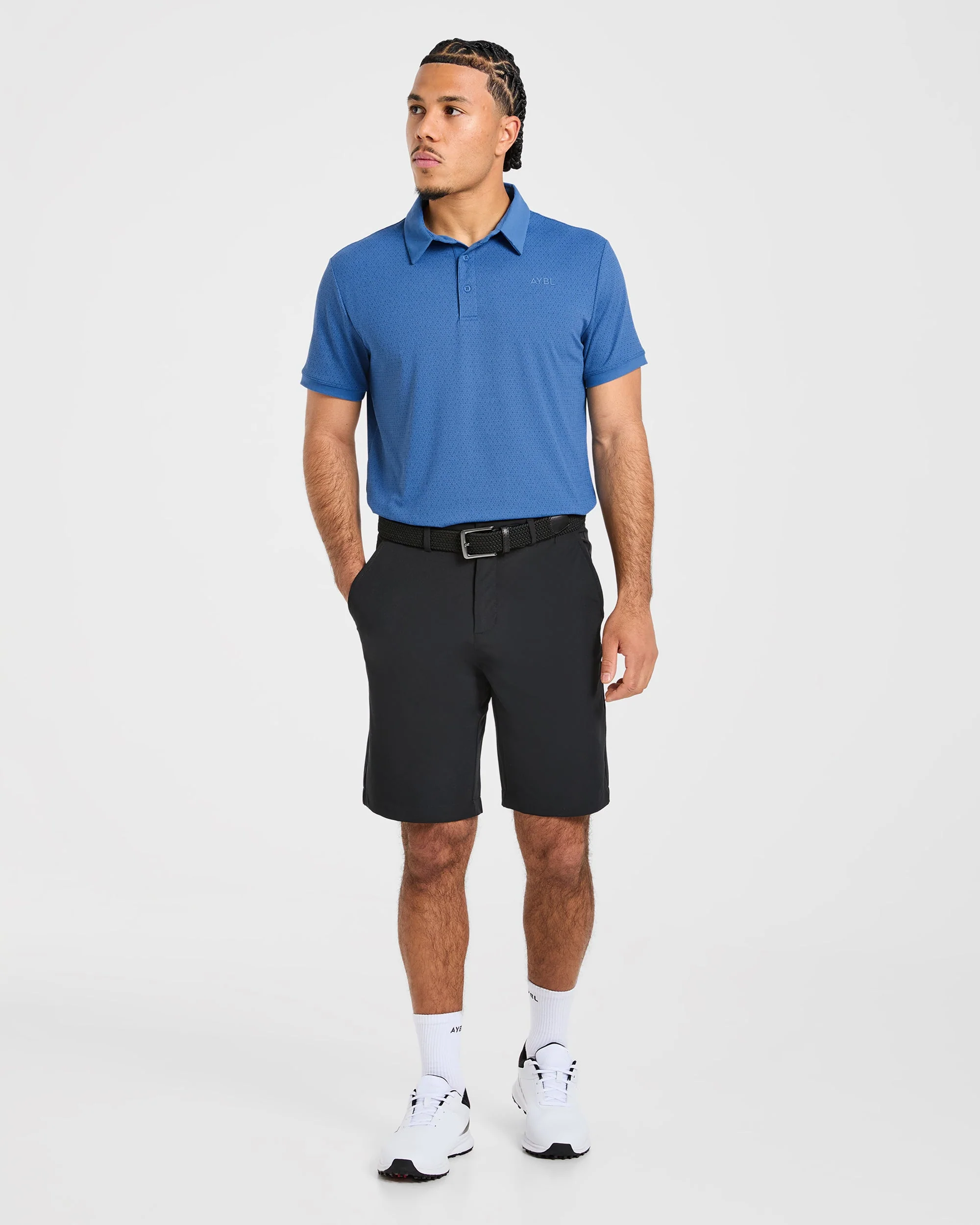 Precision Geometric Polo - Ocean Blauw - Image 3