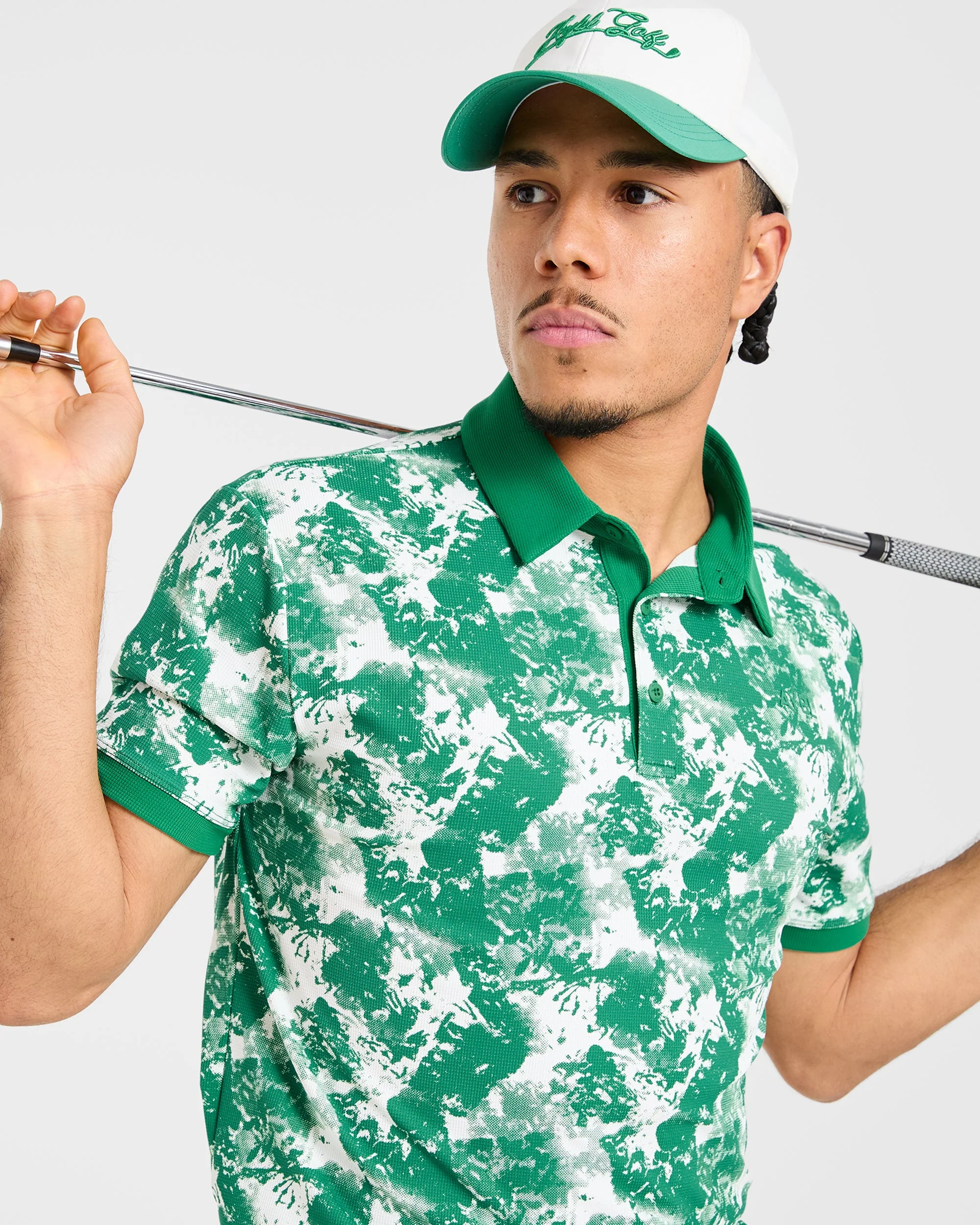 Precision Splatter Polo - Rye Groen/Crème - Image 7