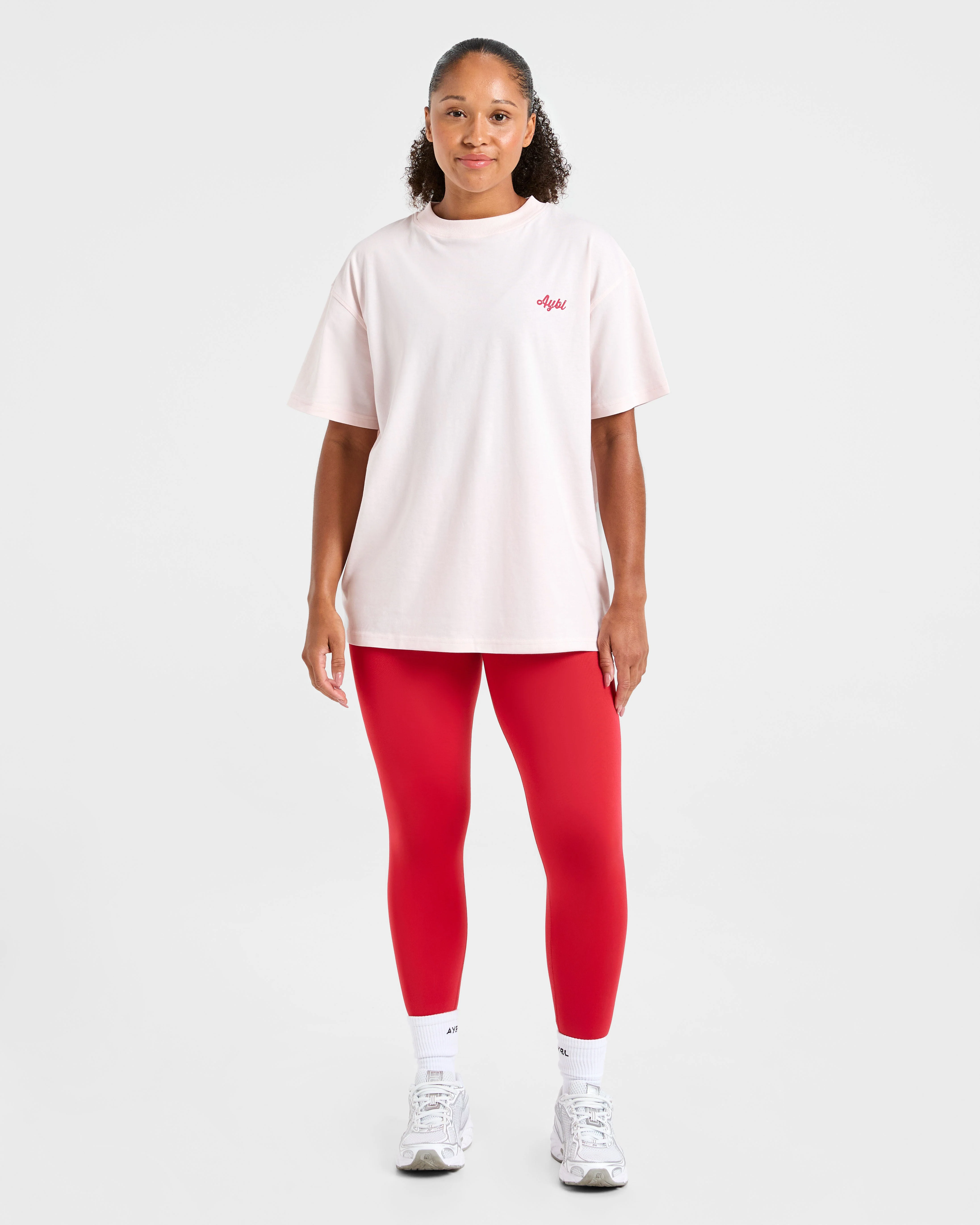 Retro Athletics Club Oversized T Shirt - Roze - Image 3