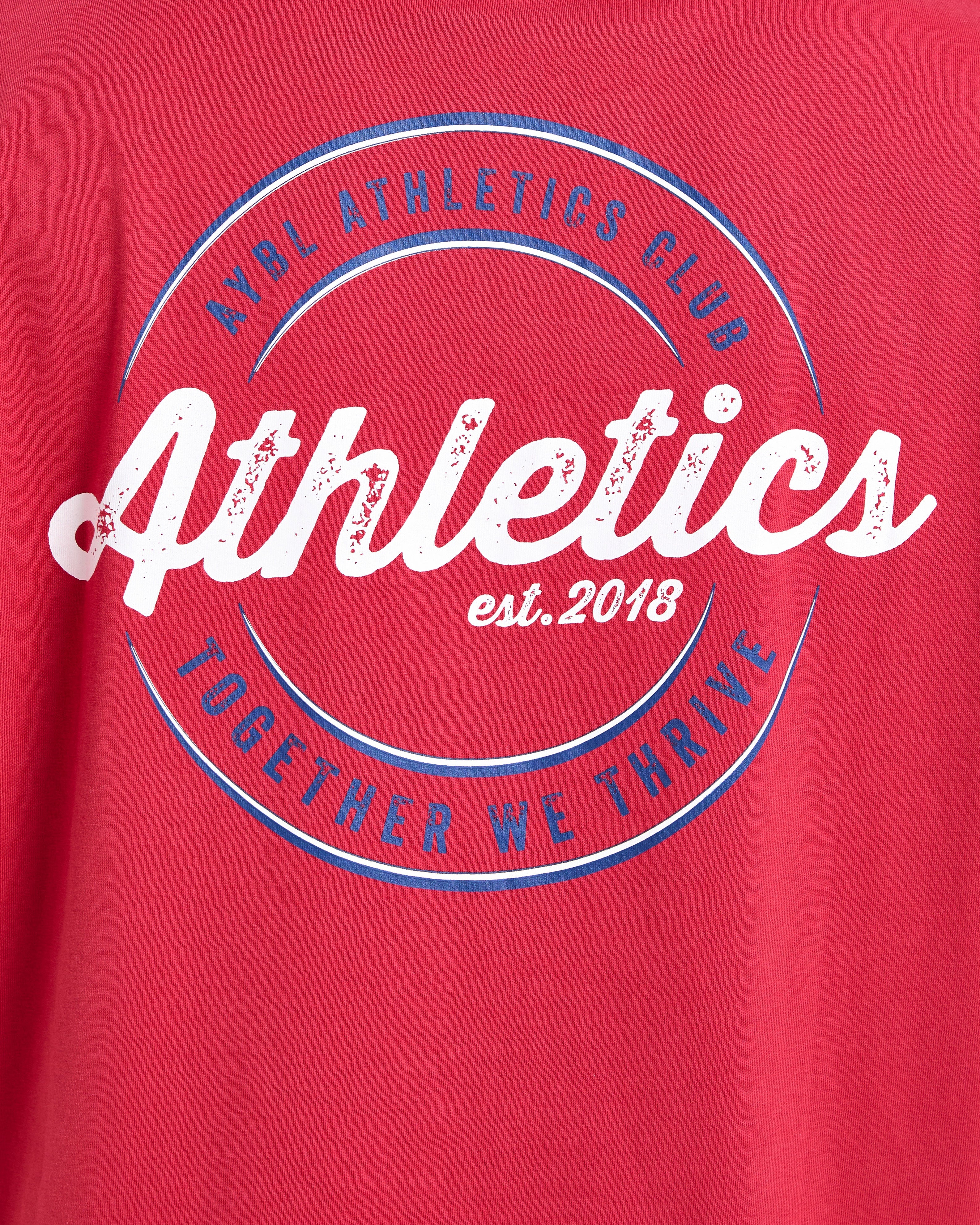 Retro Athletics Club Oversized T Shirt - Rood/Blauw - Image 6