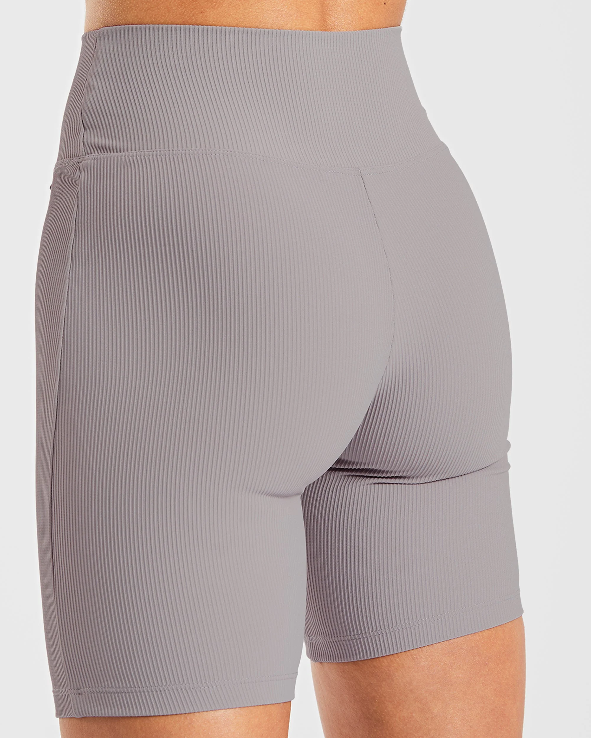 Sculpt Ribbed Cycling Shorts - Fog Grijs - Image 6