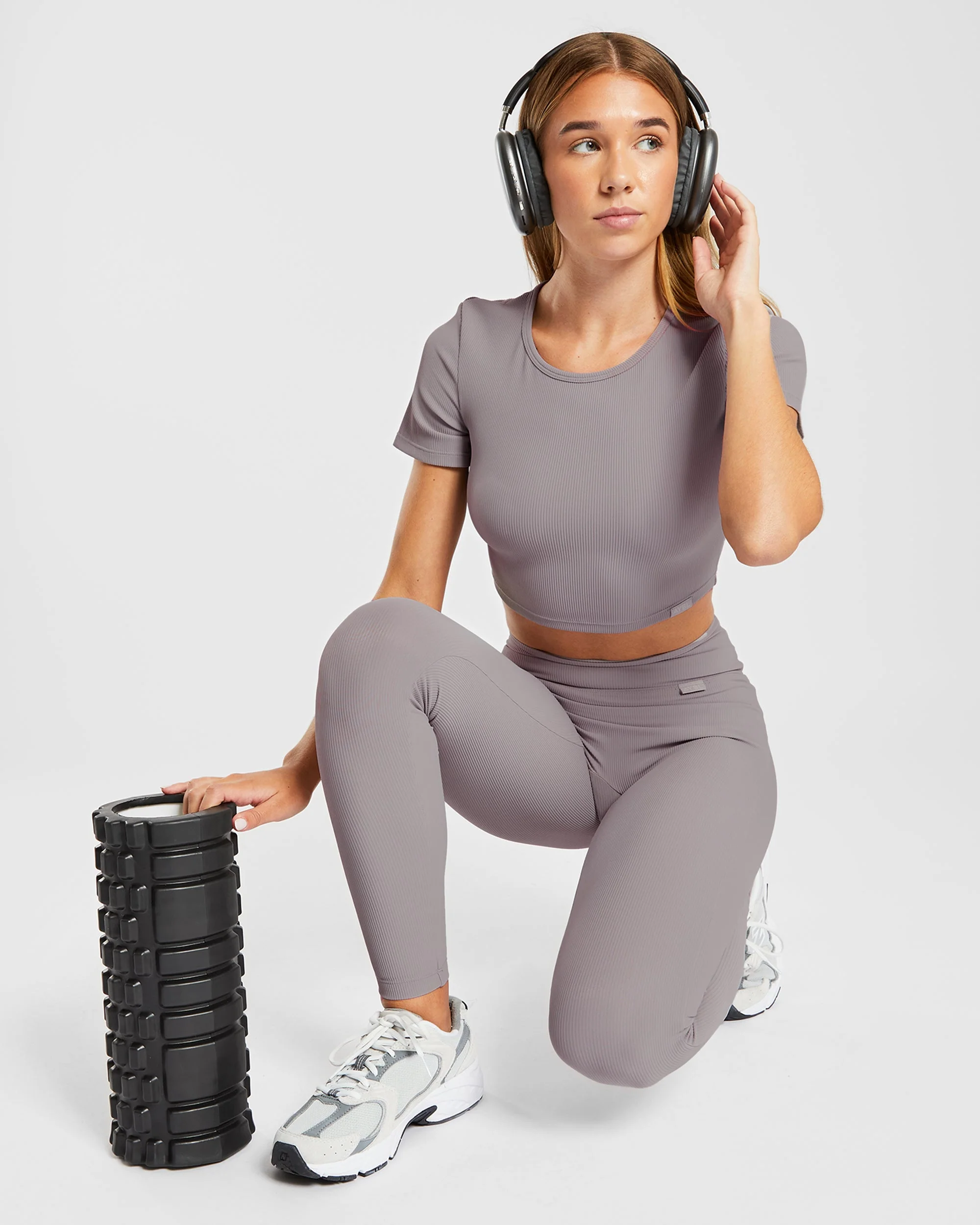 Sculpt Ribbed Leggings - Fog Grijs - Image 8