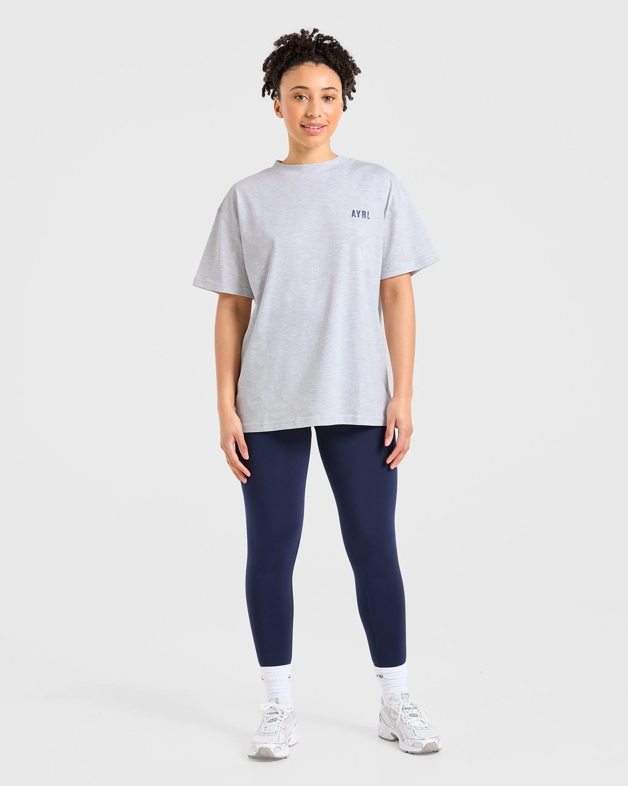 Sculpting Season Oversized T Shirt - Heather Grijs/Marine - Image 4