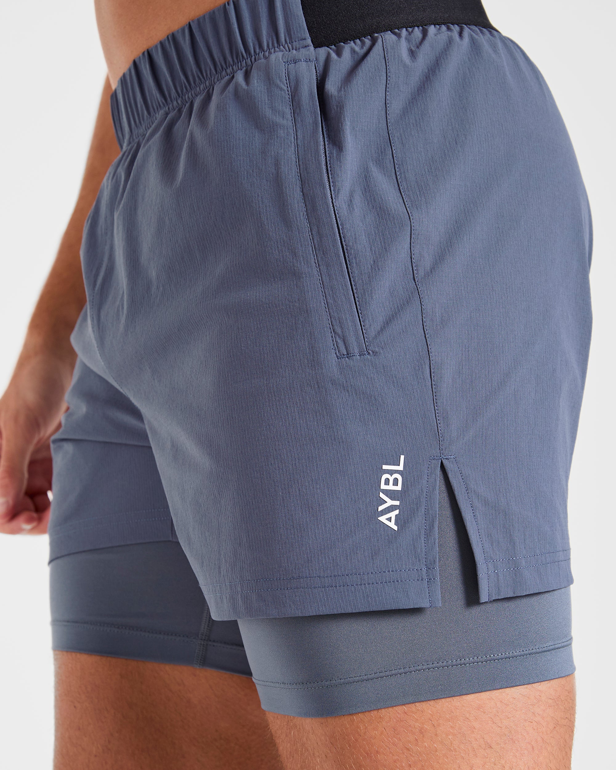 Signature 2 in 1 Shorts - Steel Blauw - Image 5