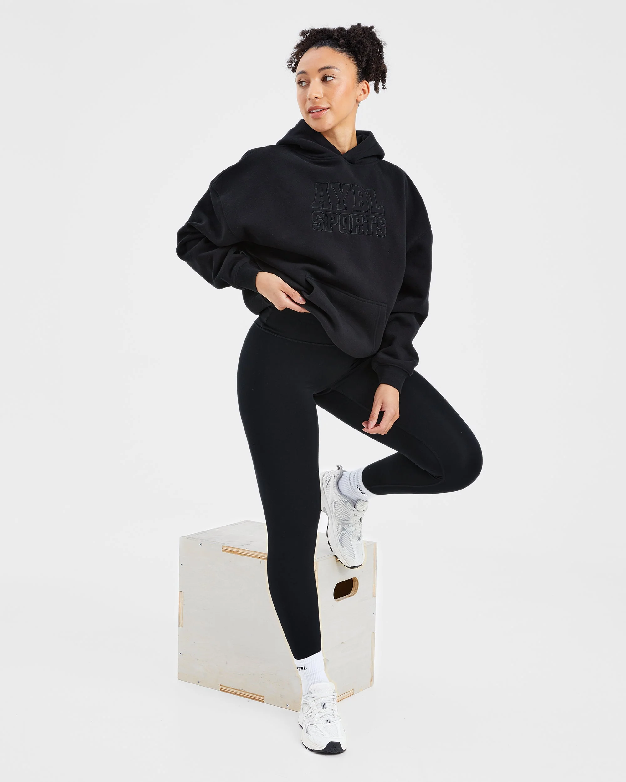 Sport Outline Oversized Hoodie - Zwart - Image 8