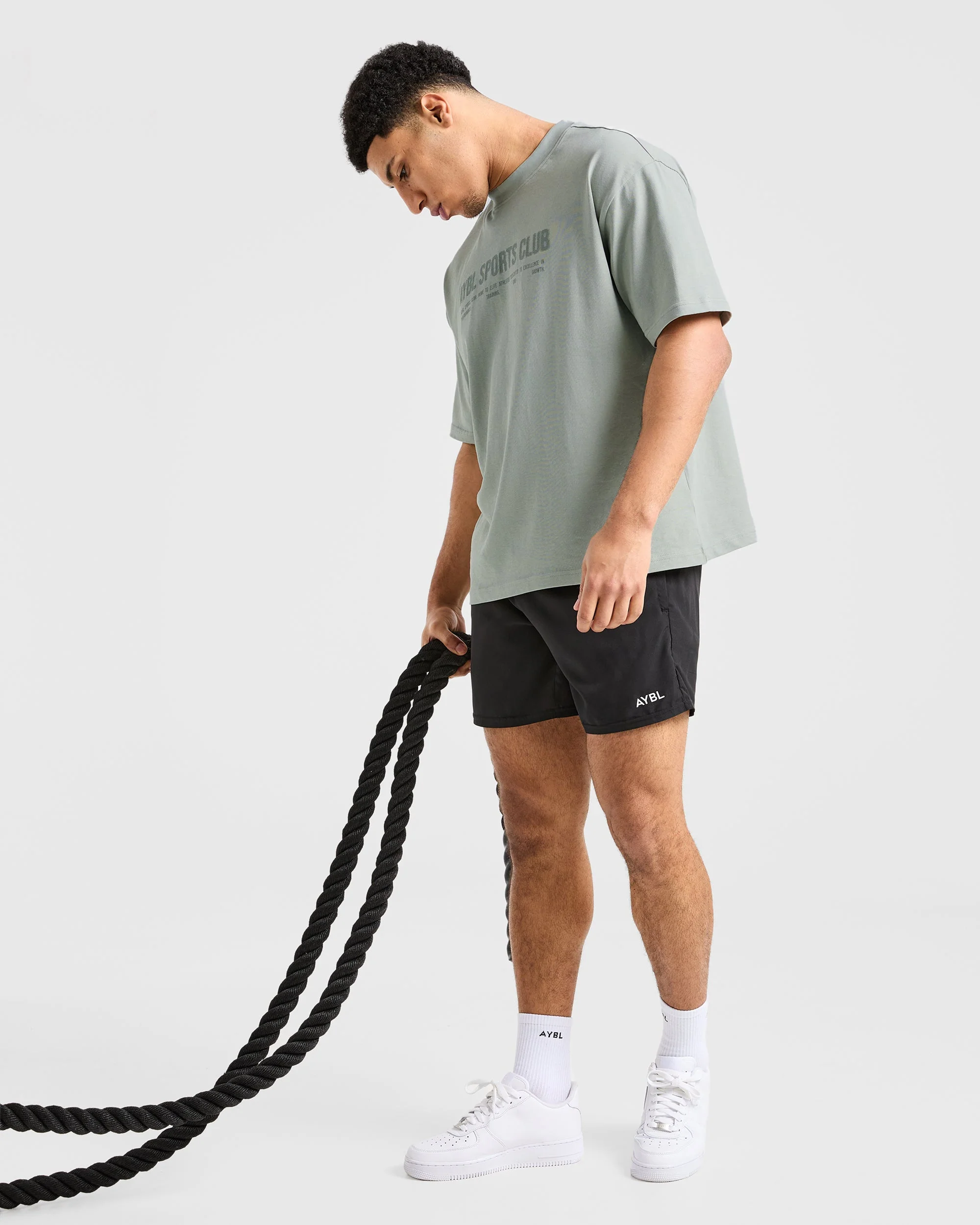 Sports Club Dot Oversized T Shirt - Groen Mist - Image 8