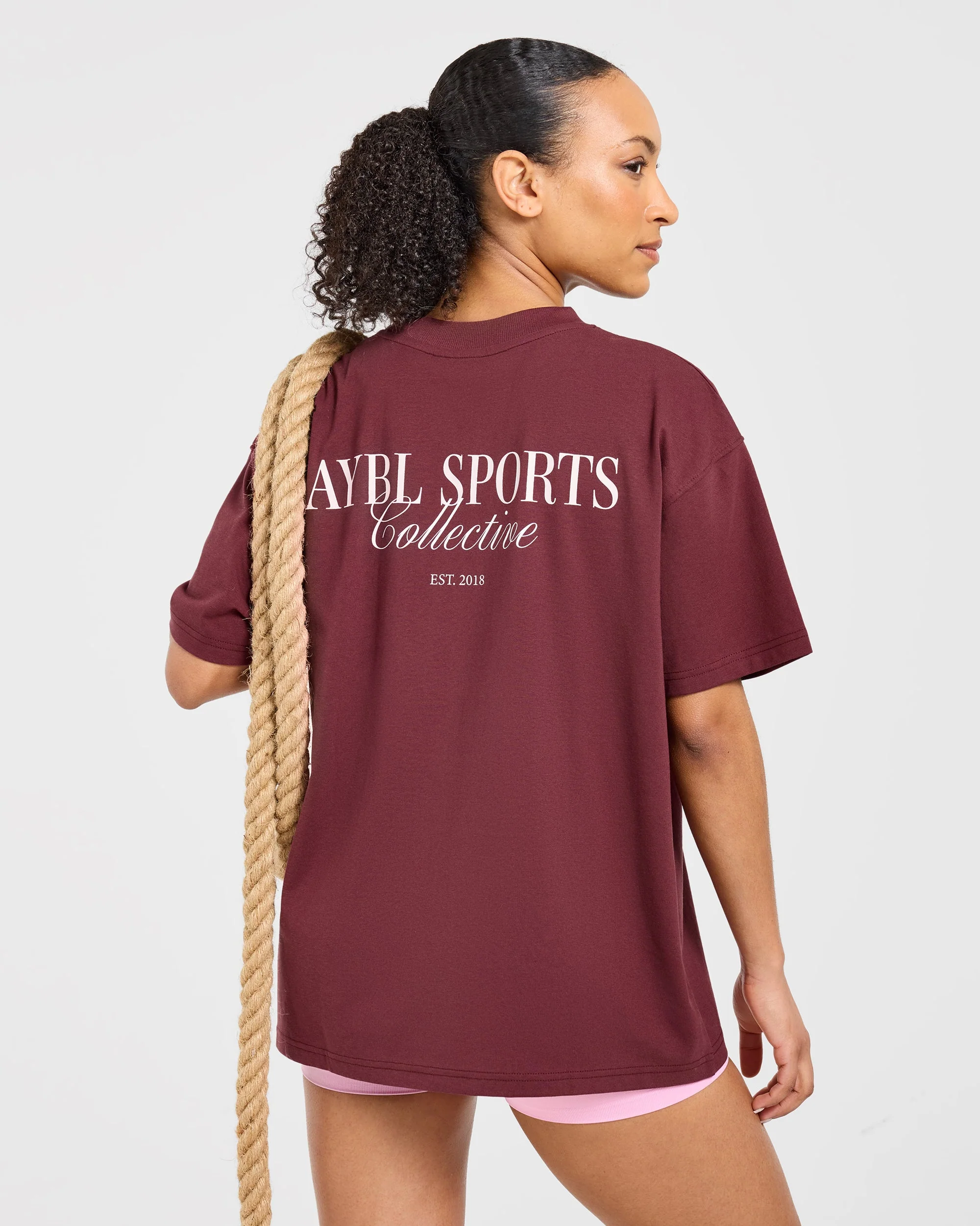 Sports Collective Oversized T Shirt - Rood Wine - Image 7