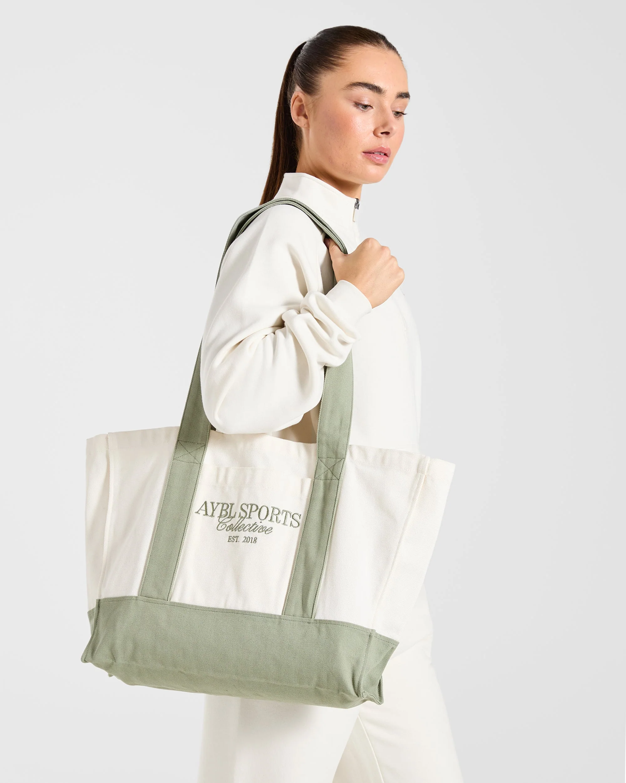 Sports Collective Tote Bag - Off Wit/Groen - Image 2