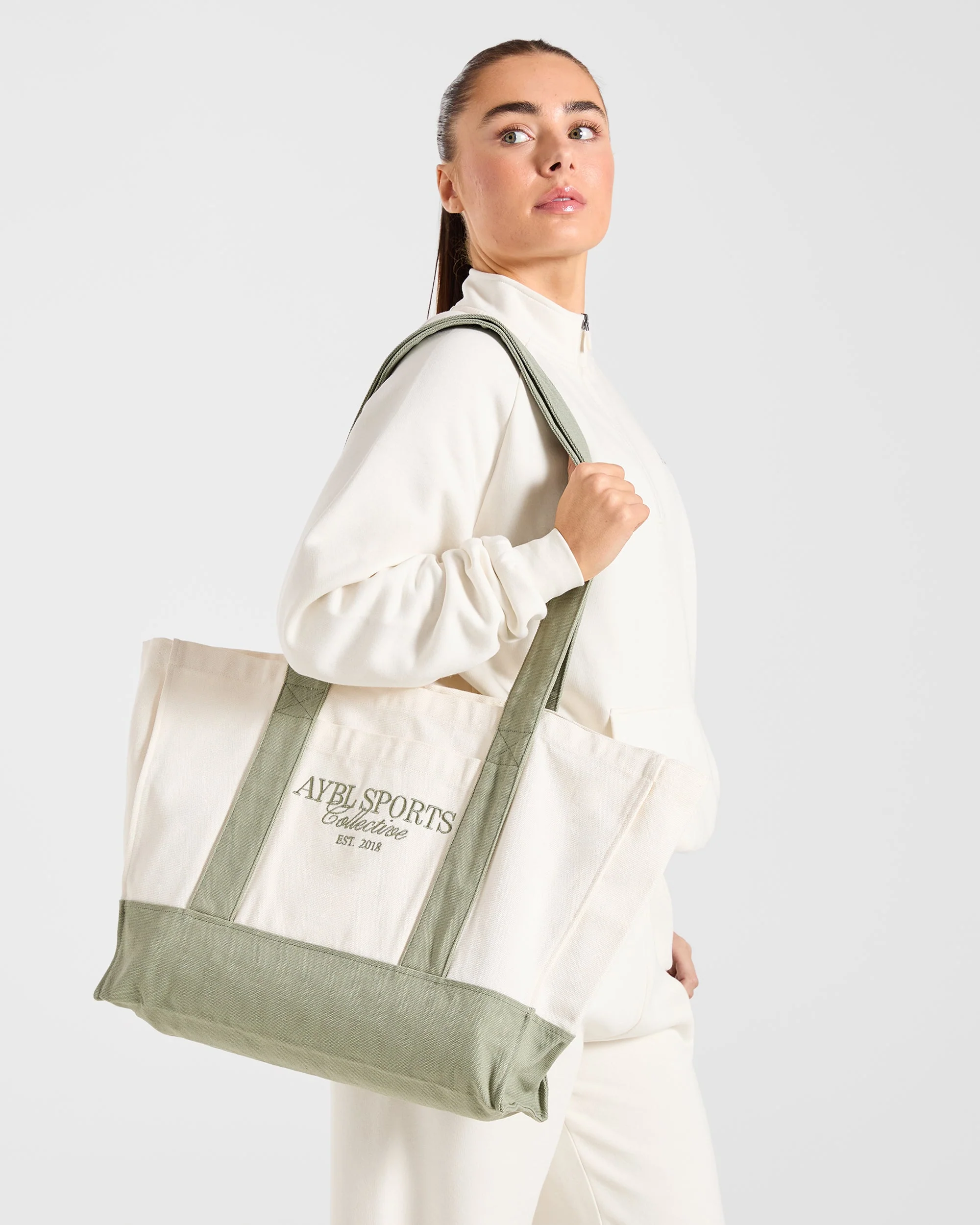 Sports Collective Tote Bag - Off Wit/Groen - Image 4