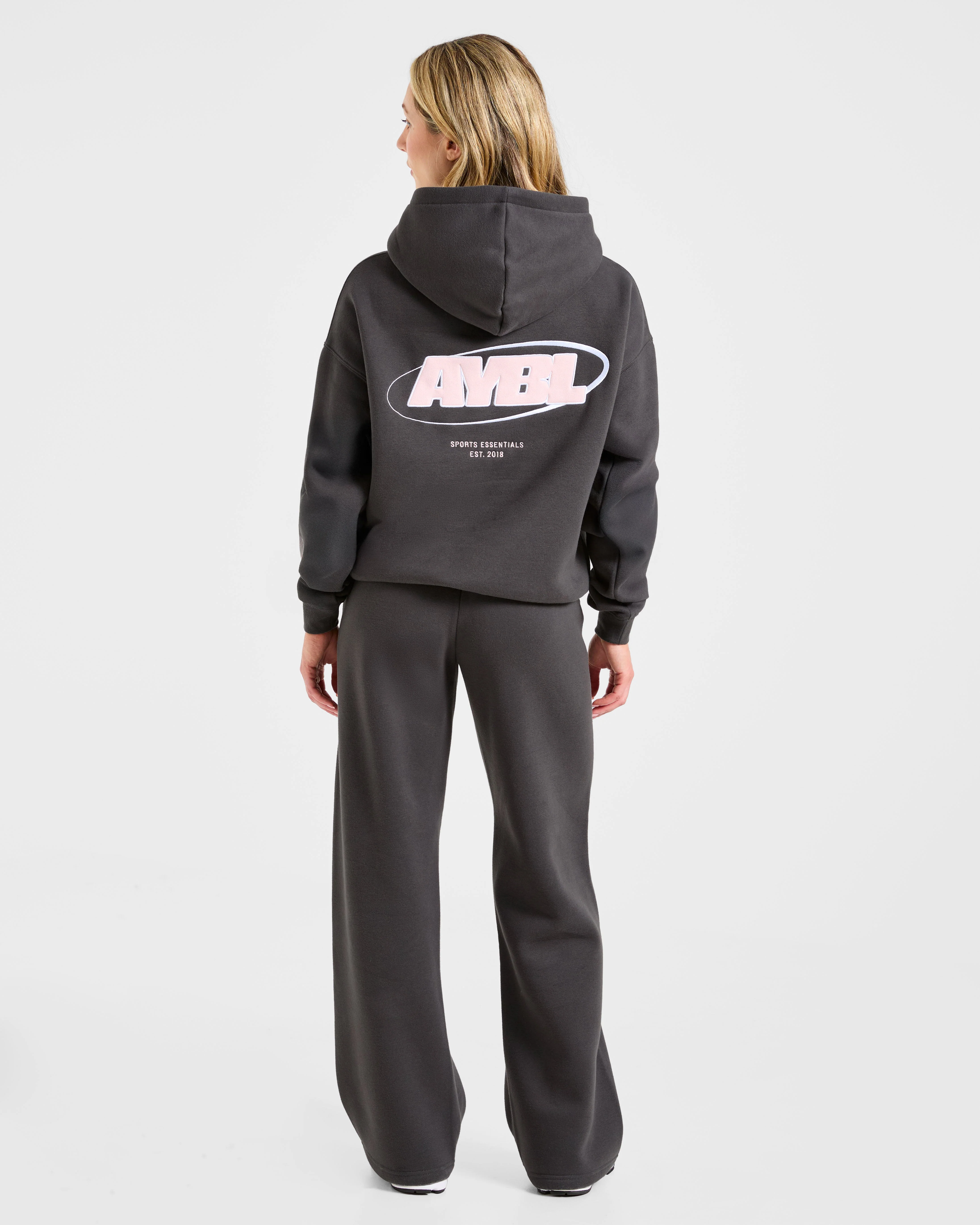 Sports Essentials Oversized Hoodie - Charcoal/Roze - Image 4