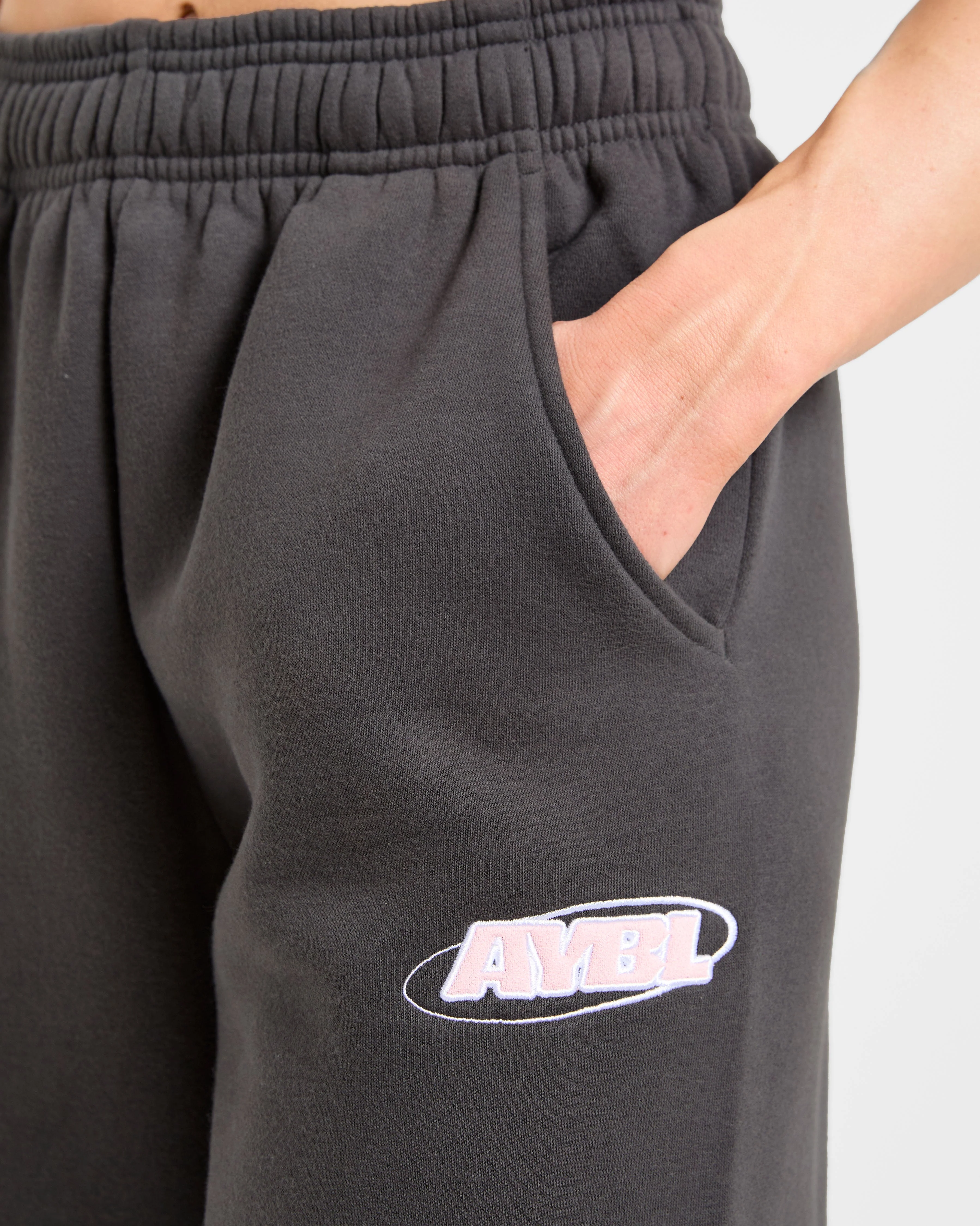 Sports Essentials Oversized Straight Leg Joggers - Charcoal/Roze - Image 5