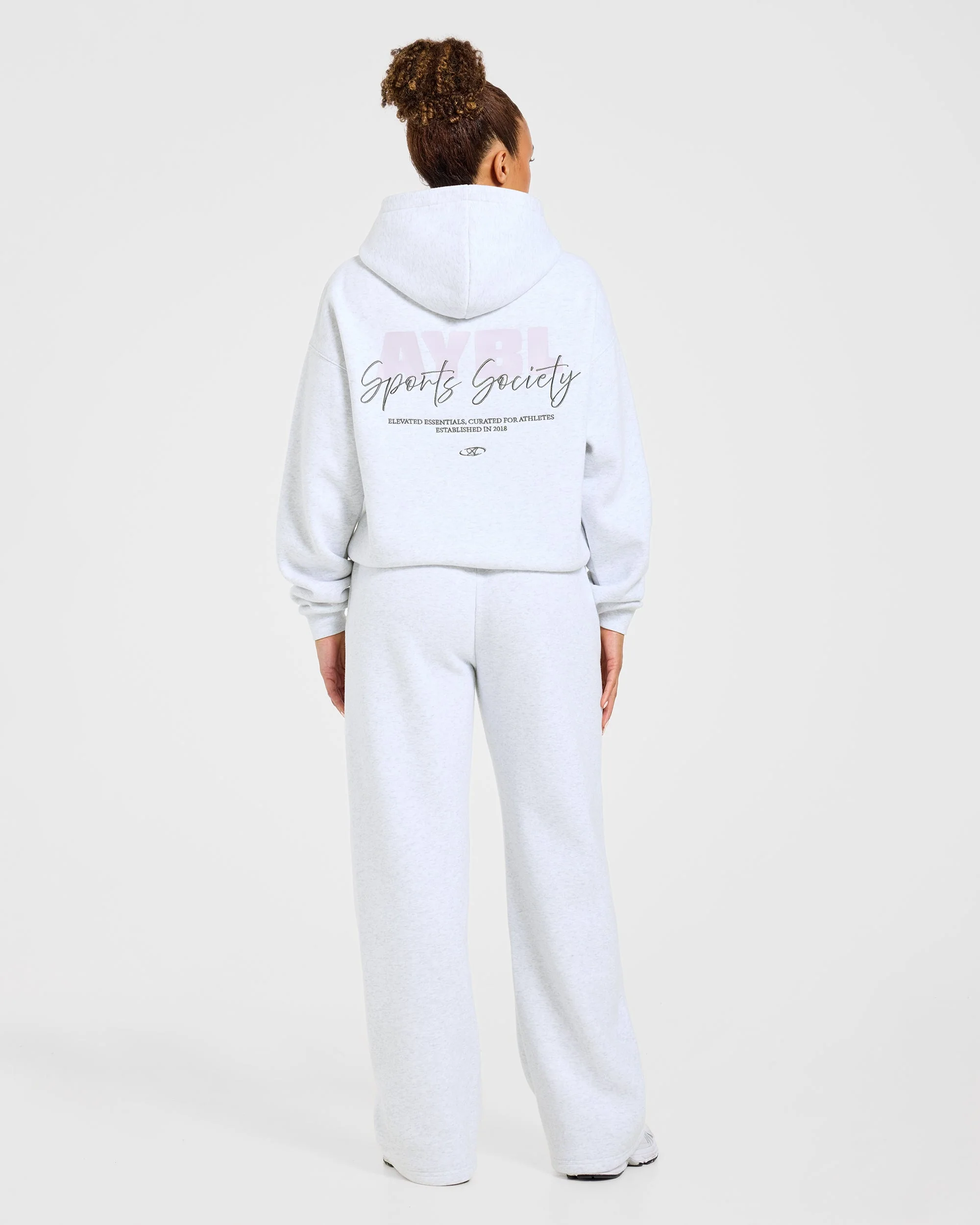 Sports Society Oversized Straight Leg Joggers - Heather Grijs - Image 4