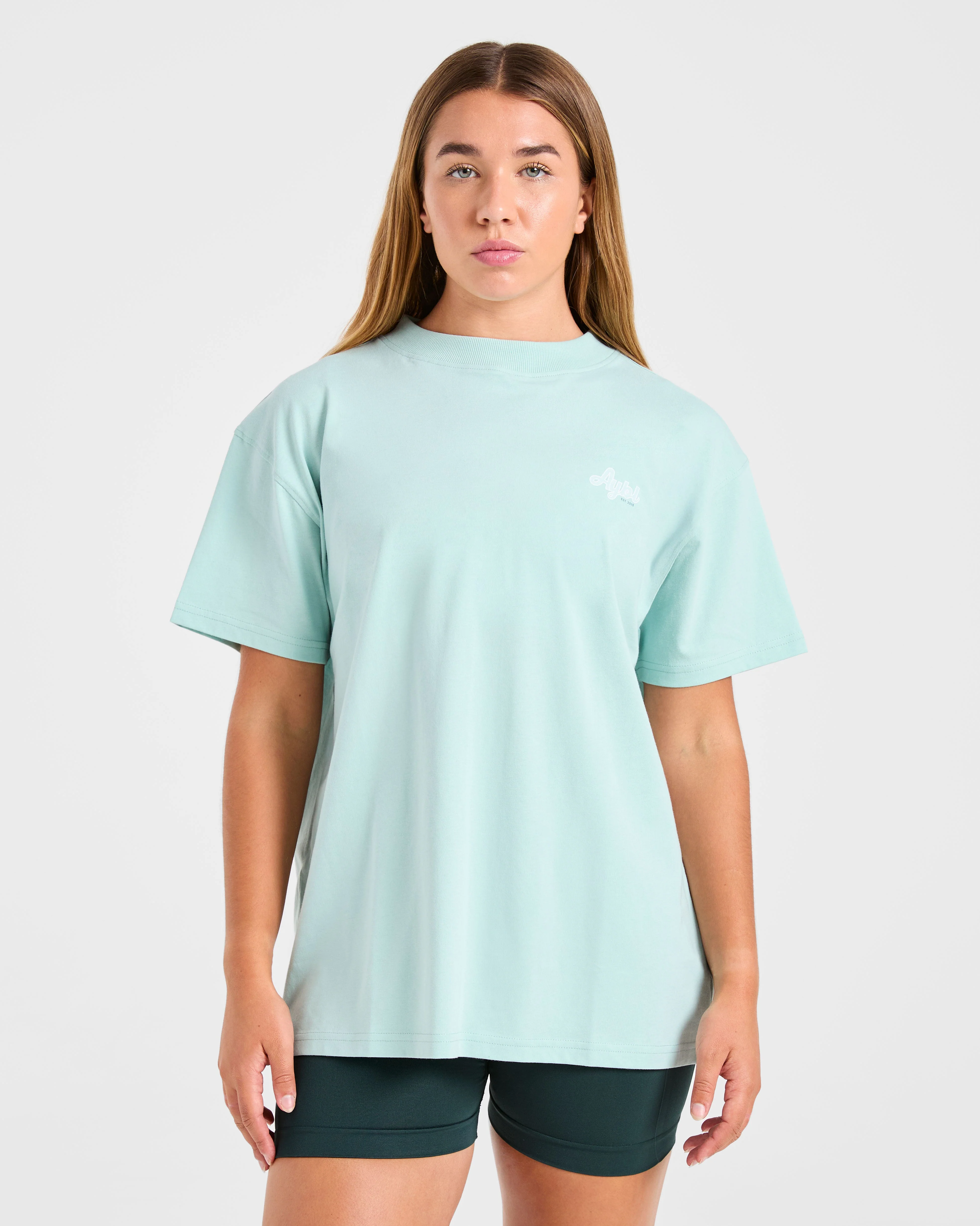 Sports Wellness Oversized T Shirt - Aqua Groen - Image 2
