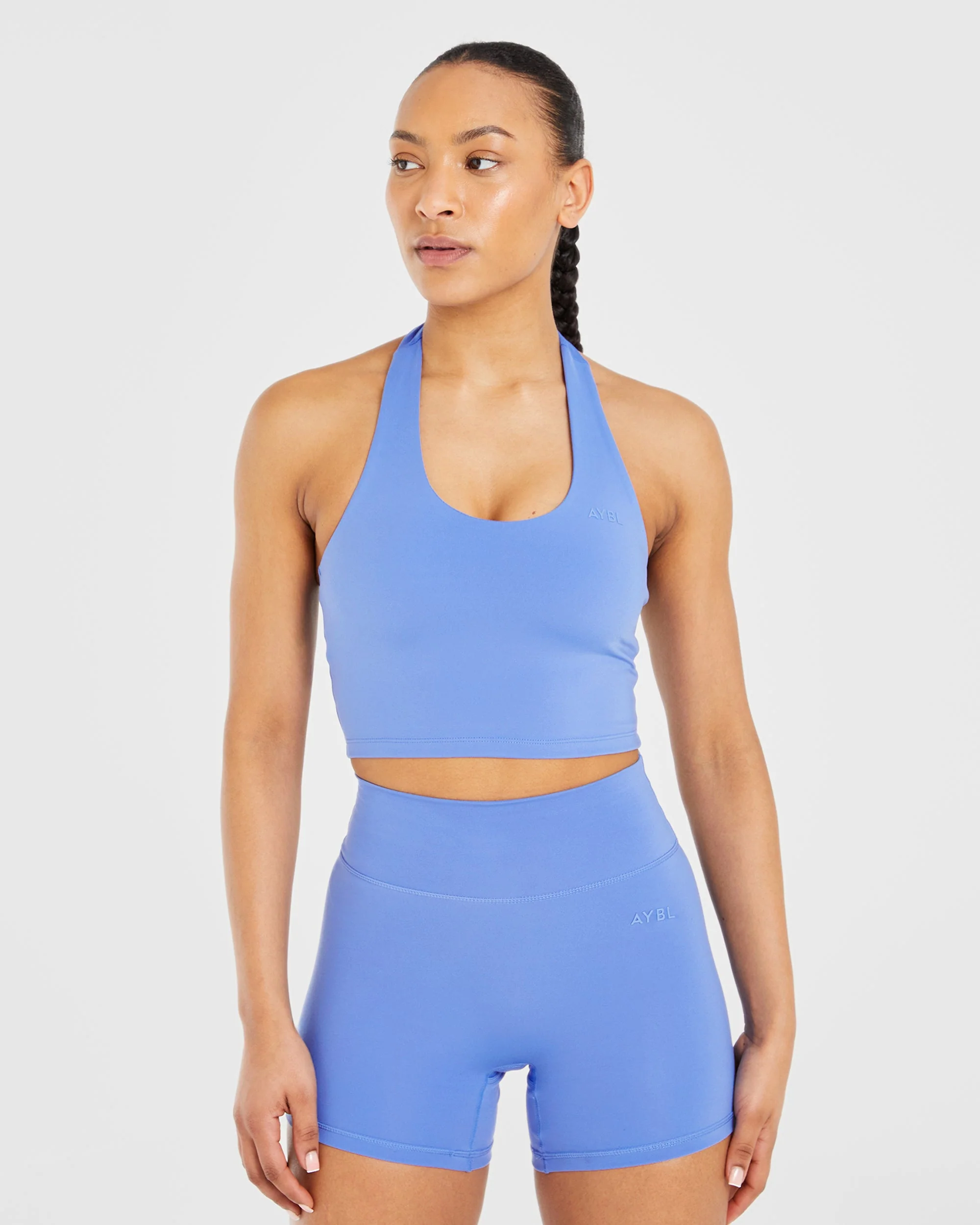 Staple Halterneck Crop Top - Cobalt Blauw
