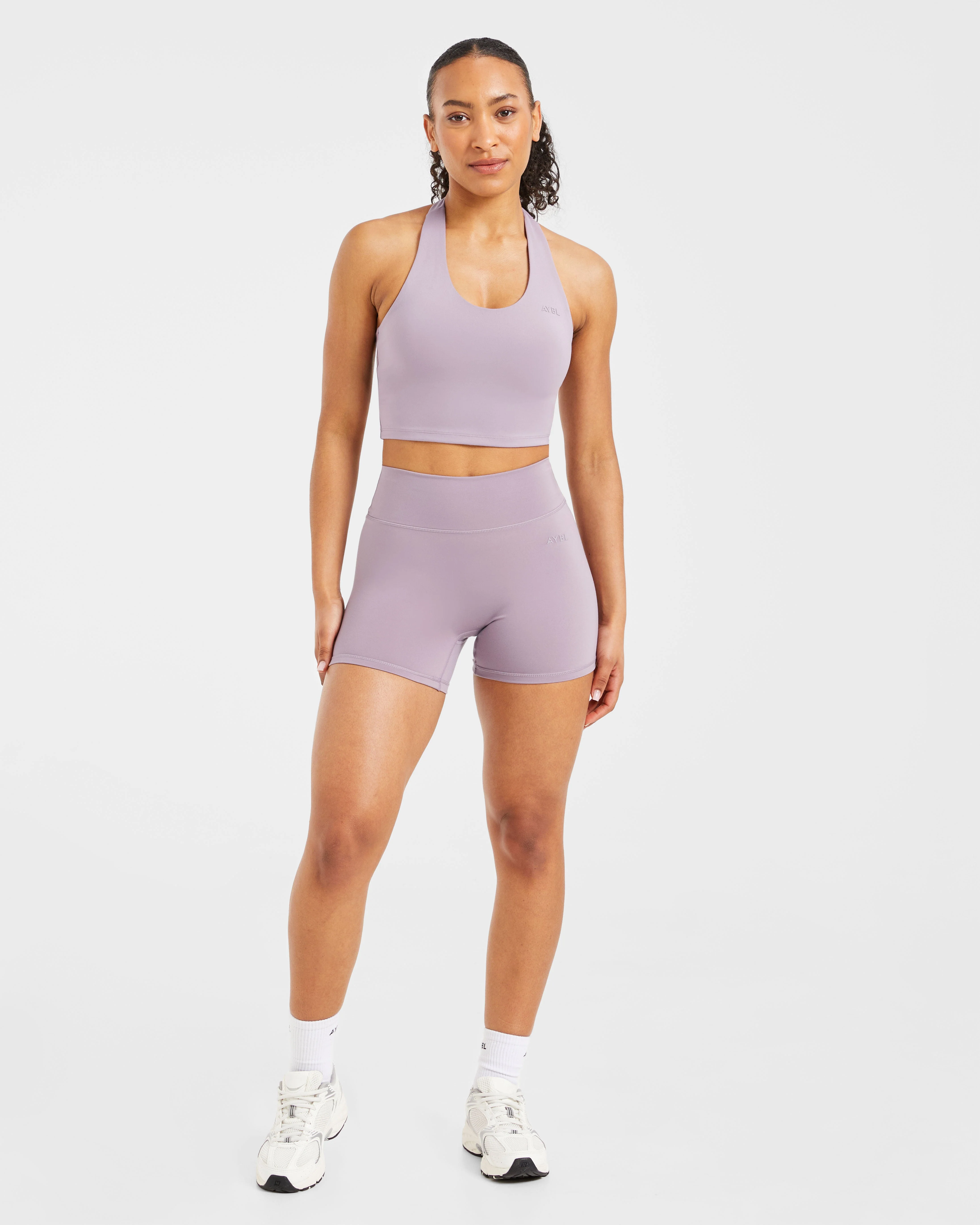 Staple Halterneck Crop Top - Mauve Paars - Image 3