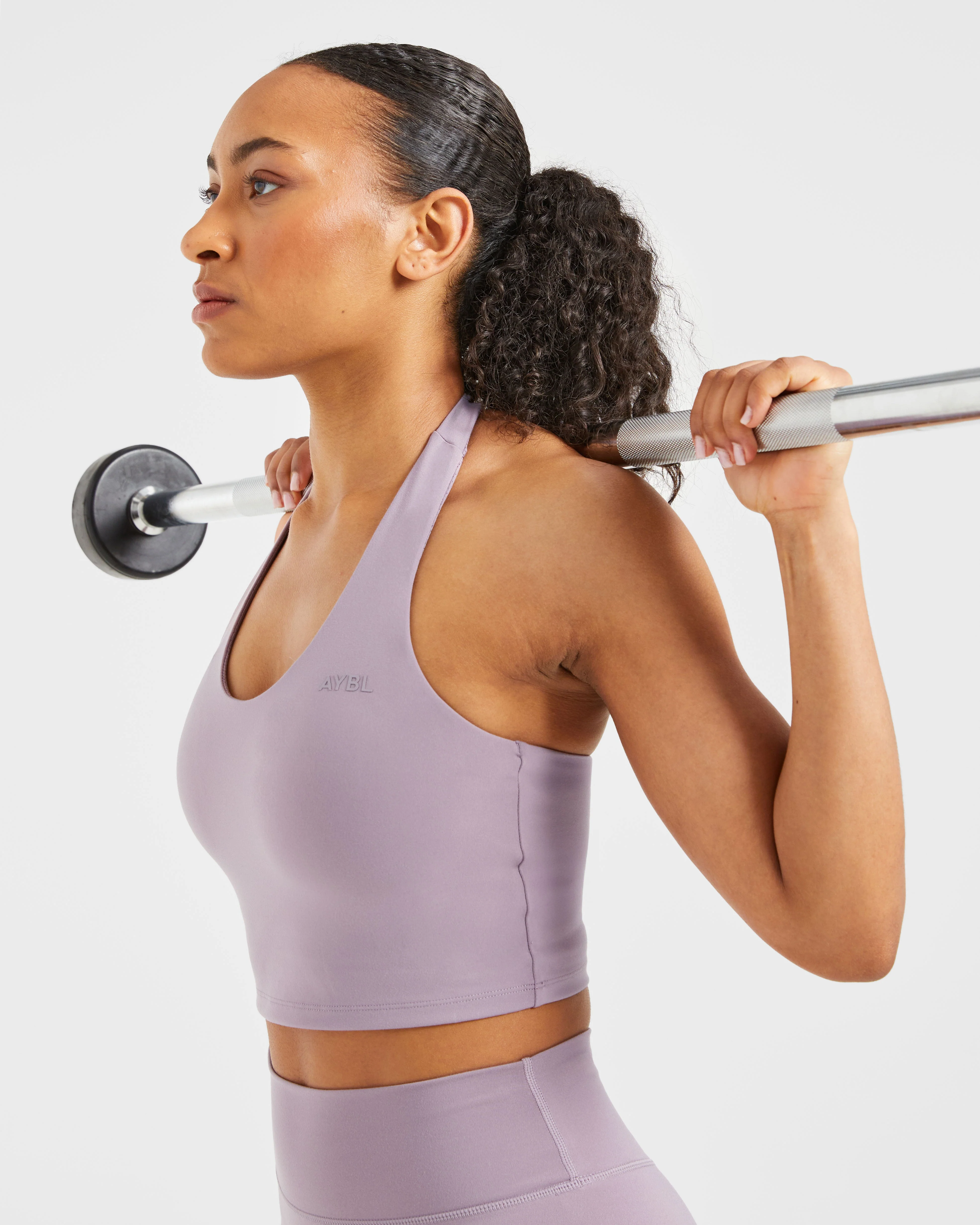 Staple Halterneck Crop Top - Mauve Paars - Image 8