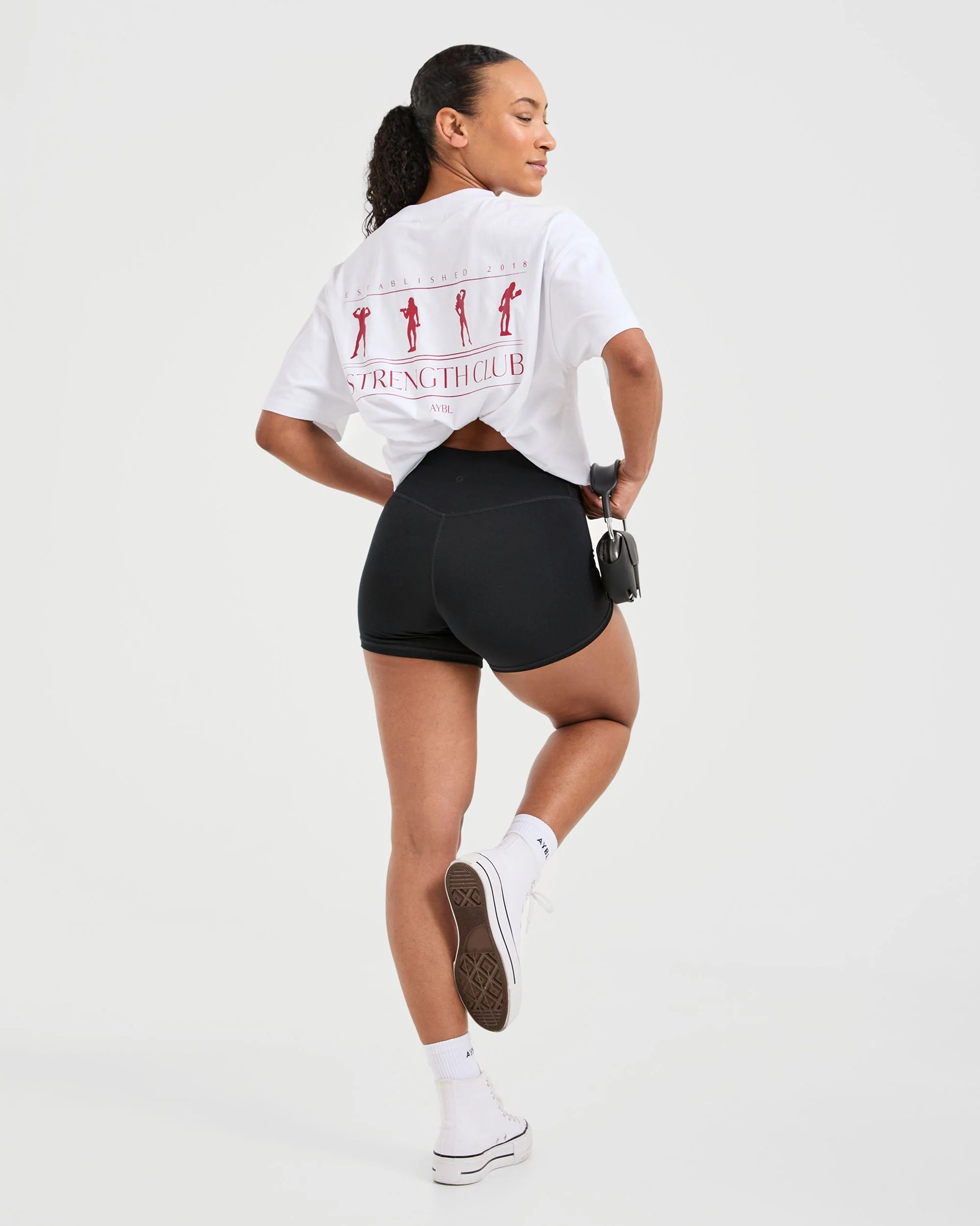 Strength Club Oversized T Shirt - Wit/Rood - Image 7
