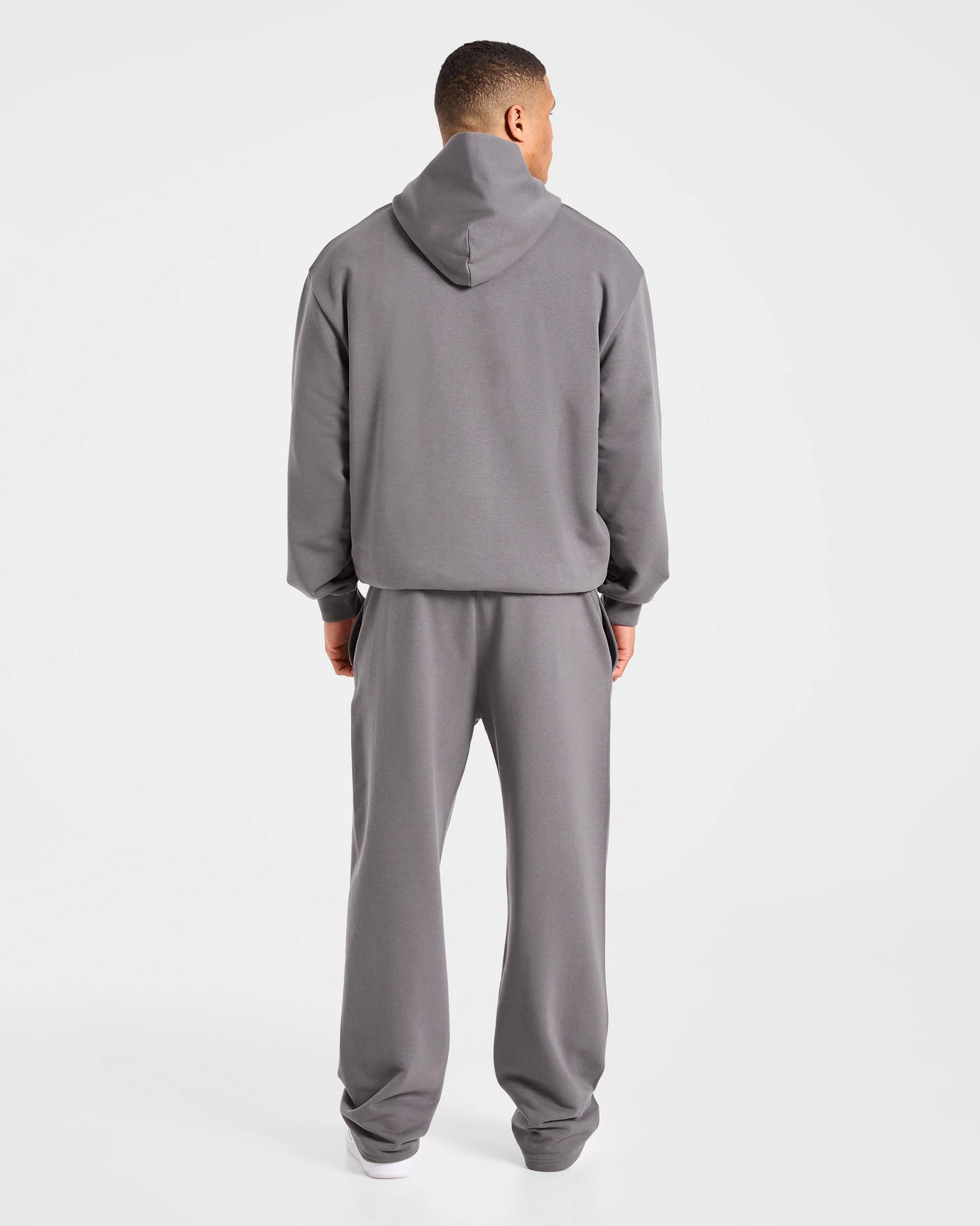 Strength Division Oversized Hoodie - Charcoal/Rood - Image 4