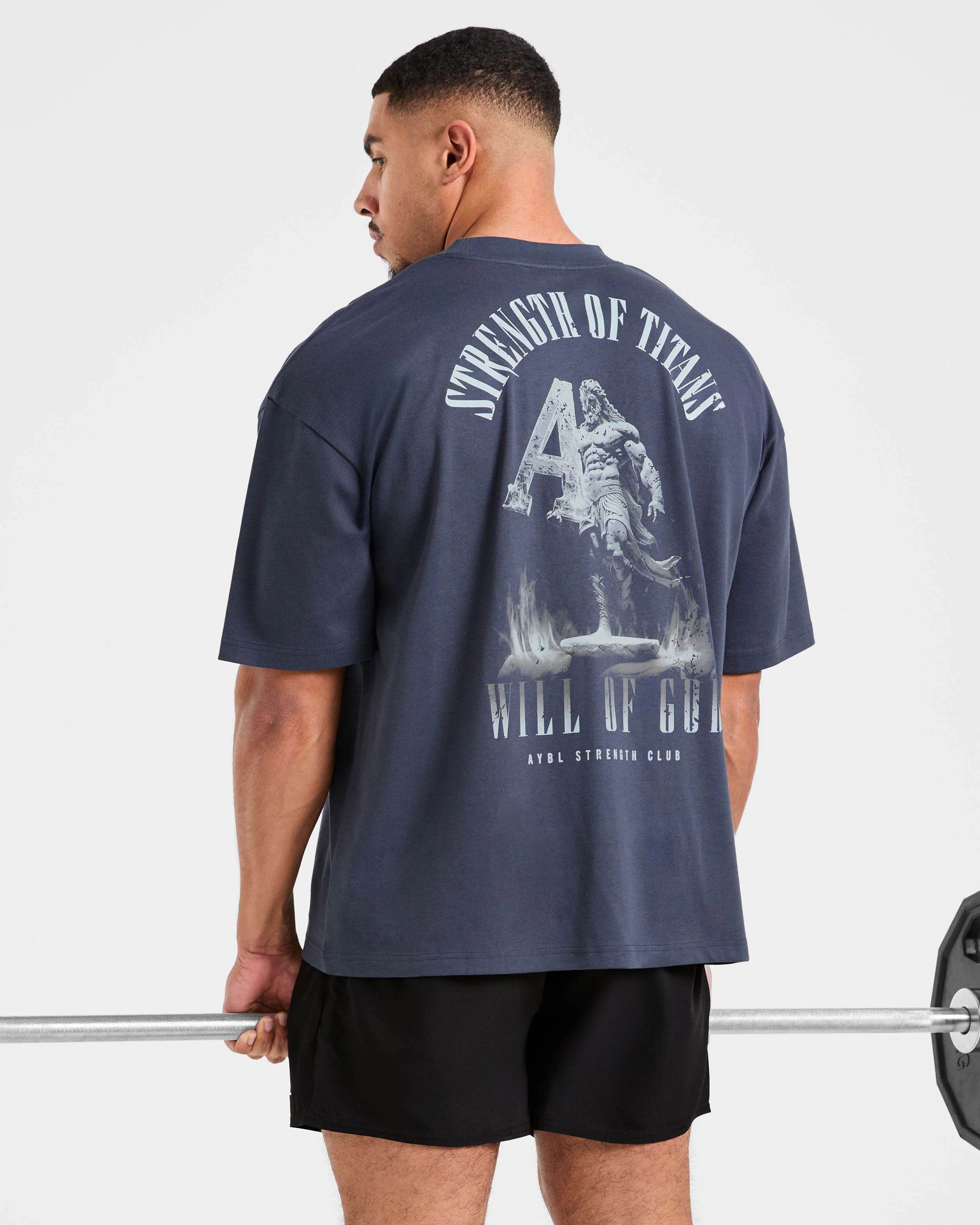 Strength Of Titans Oversized T Shirt - Deep Ocean Blauw - Image 8