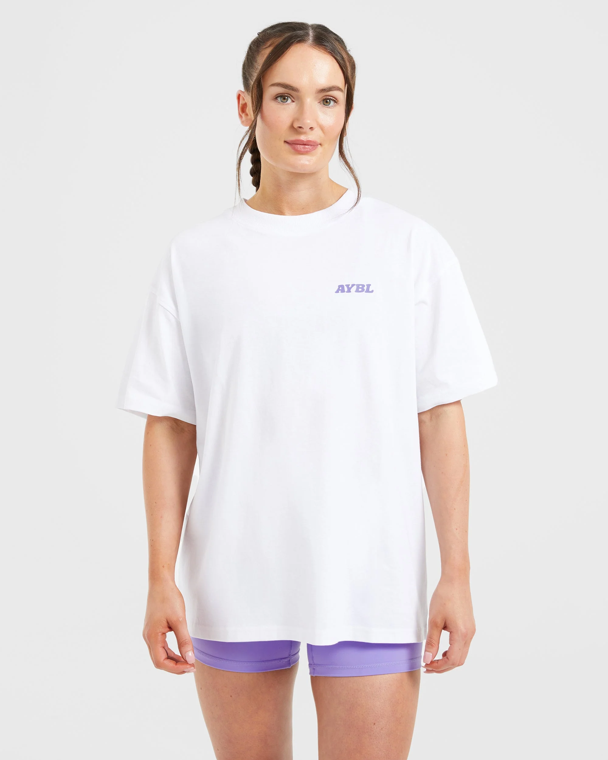 Stronger You Oversized T Shirt - Wit/Paars - Image 2