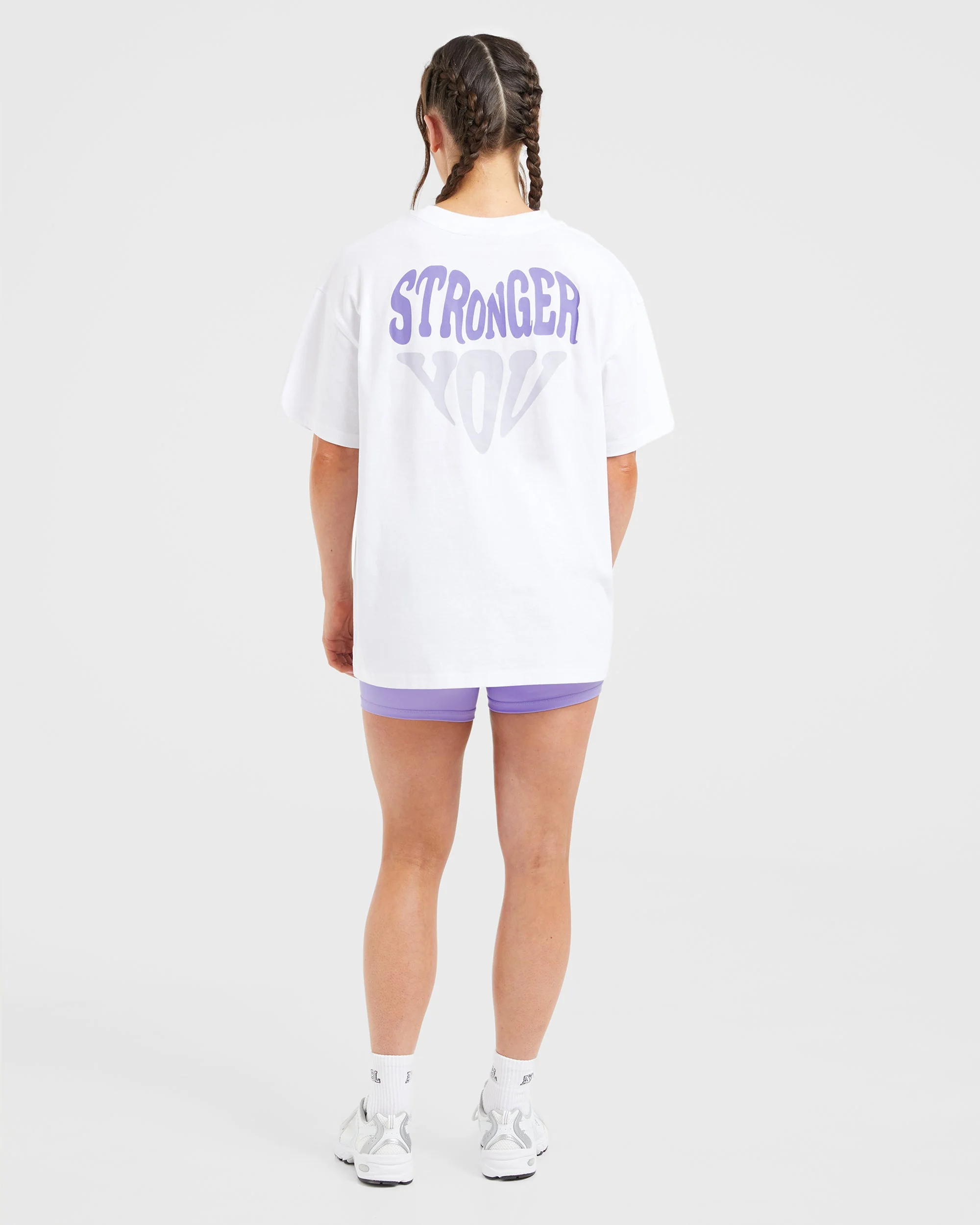 Stronger You Oversized T Shirt - Wit/Paars - Image 4