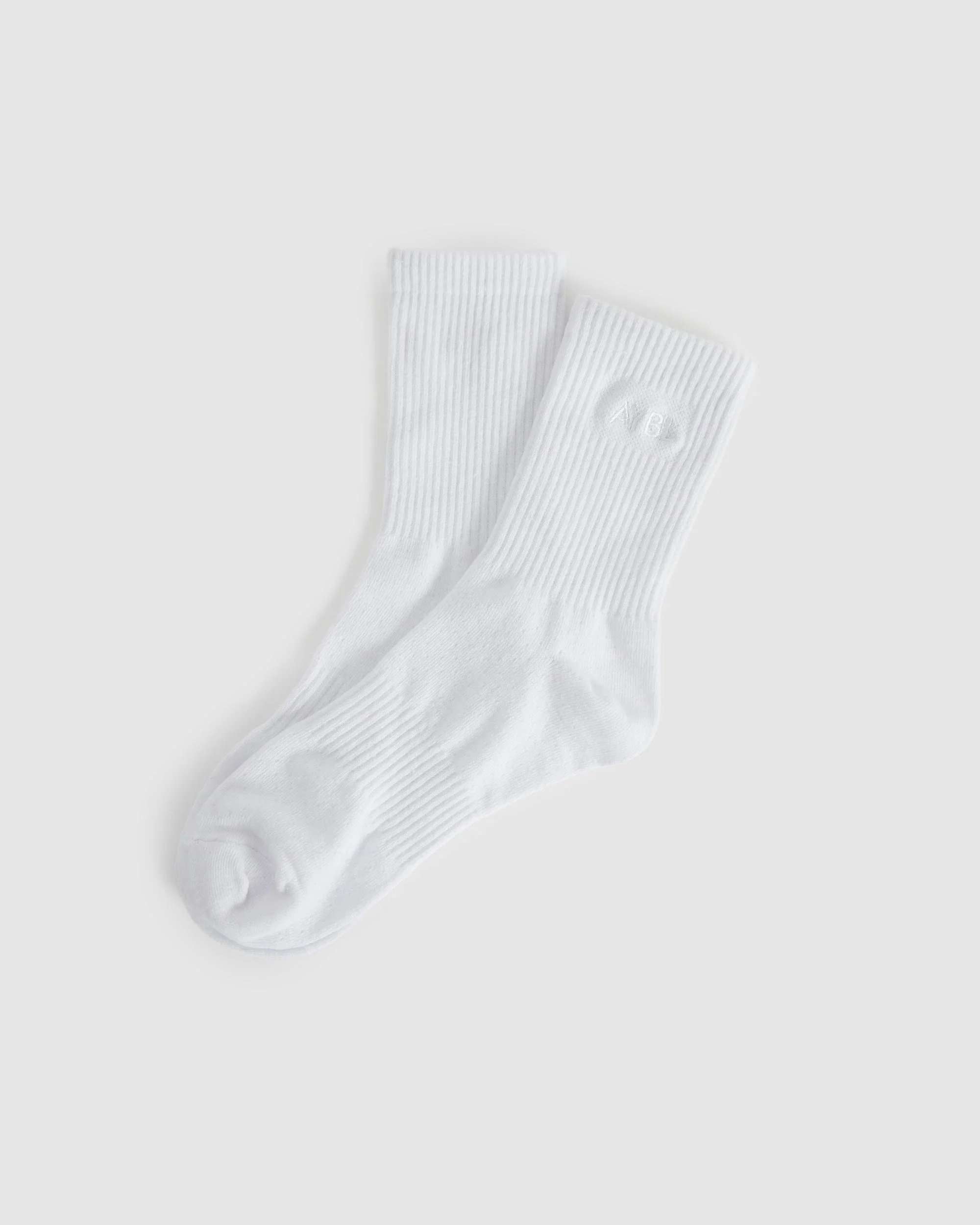 Tonal Embroidered Crew Socks - Wit - Image 4