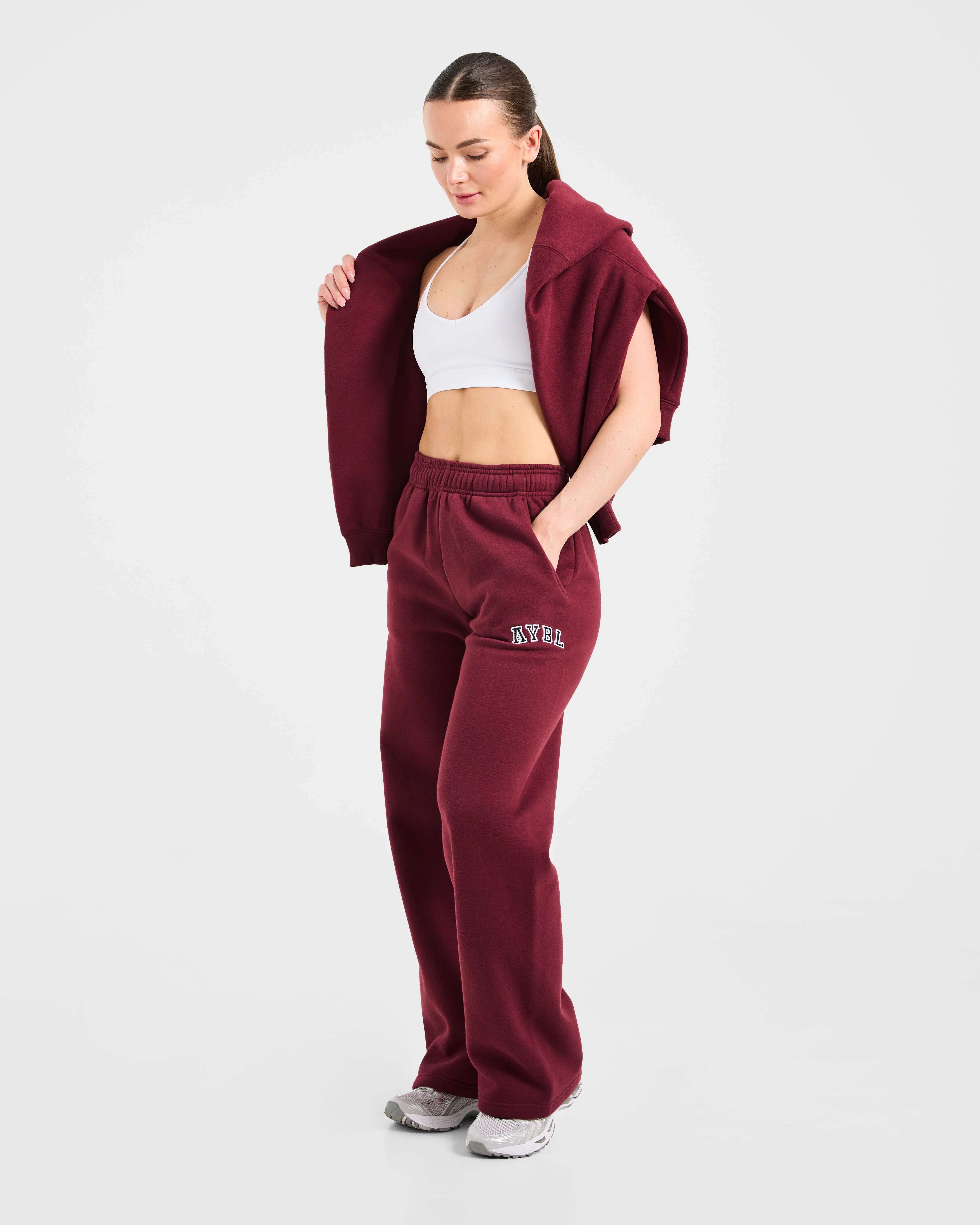 Varsity 2.0 Oversized Straight Leg Joggers - Rood Wine - Image 7