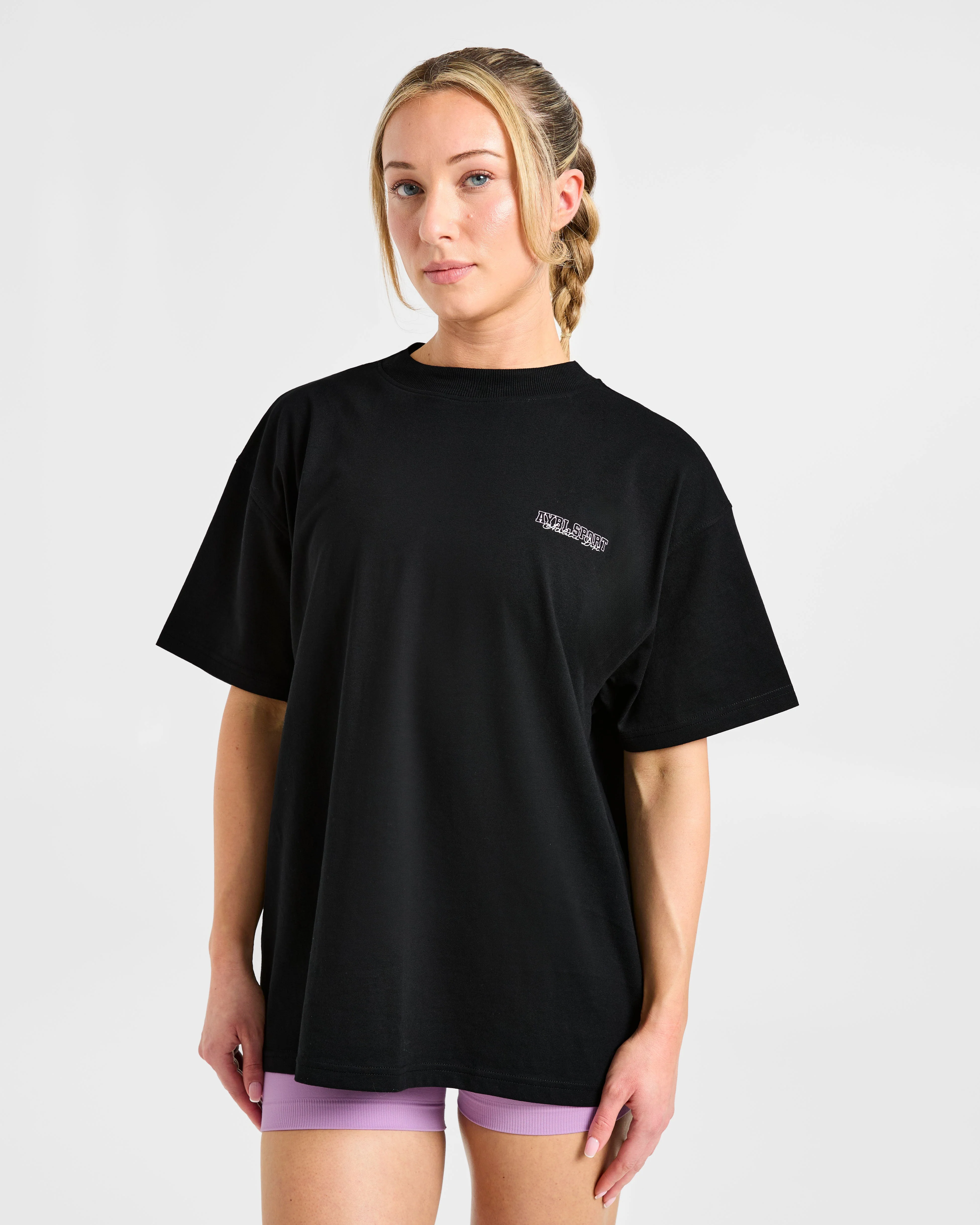 Varsity Dept. Oversized T Shirt - Zwart/Lilac - Image 2