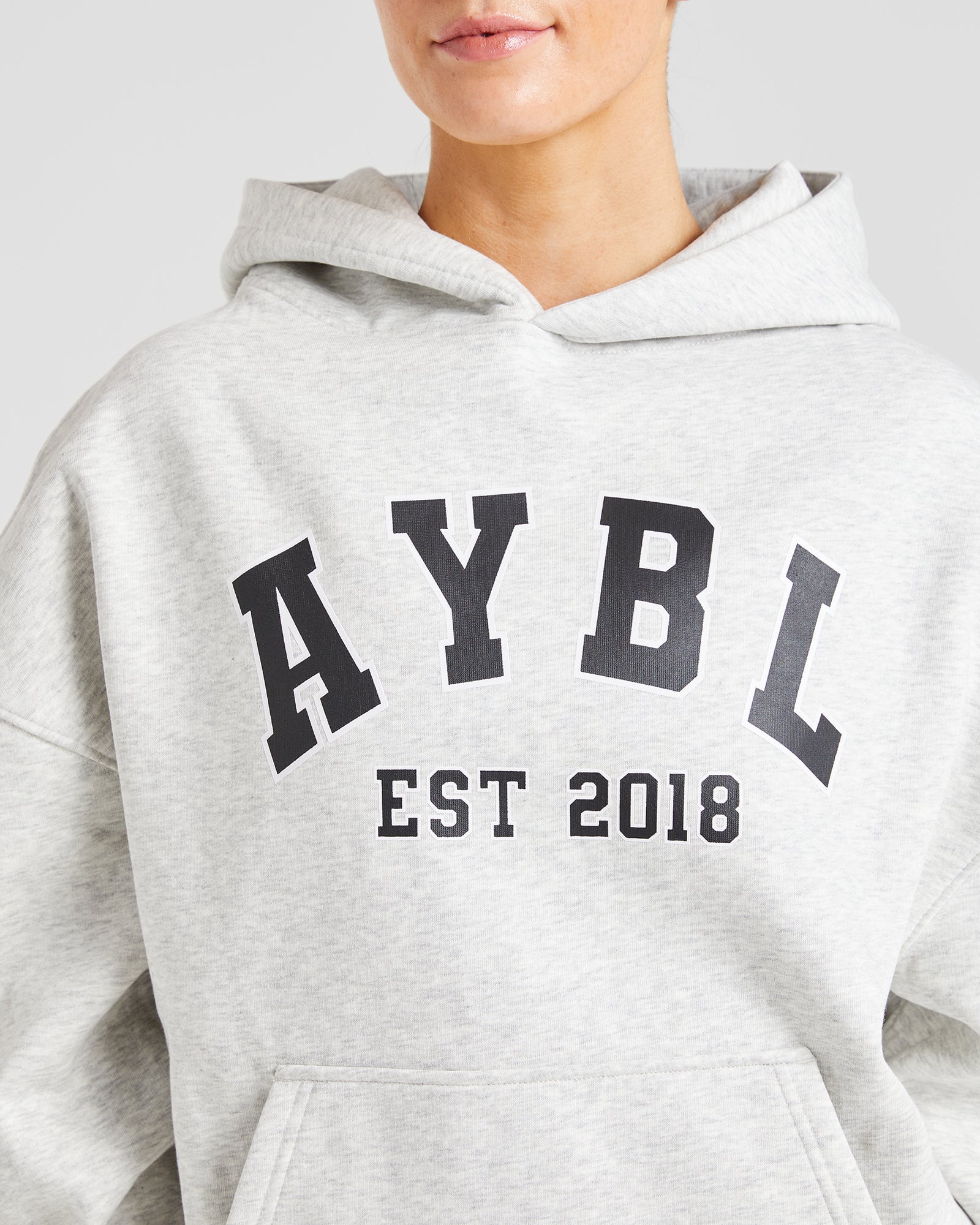Varsity Graphic Oversized Hoodie - Grijs Marl - Image 5