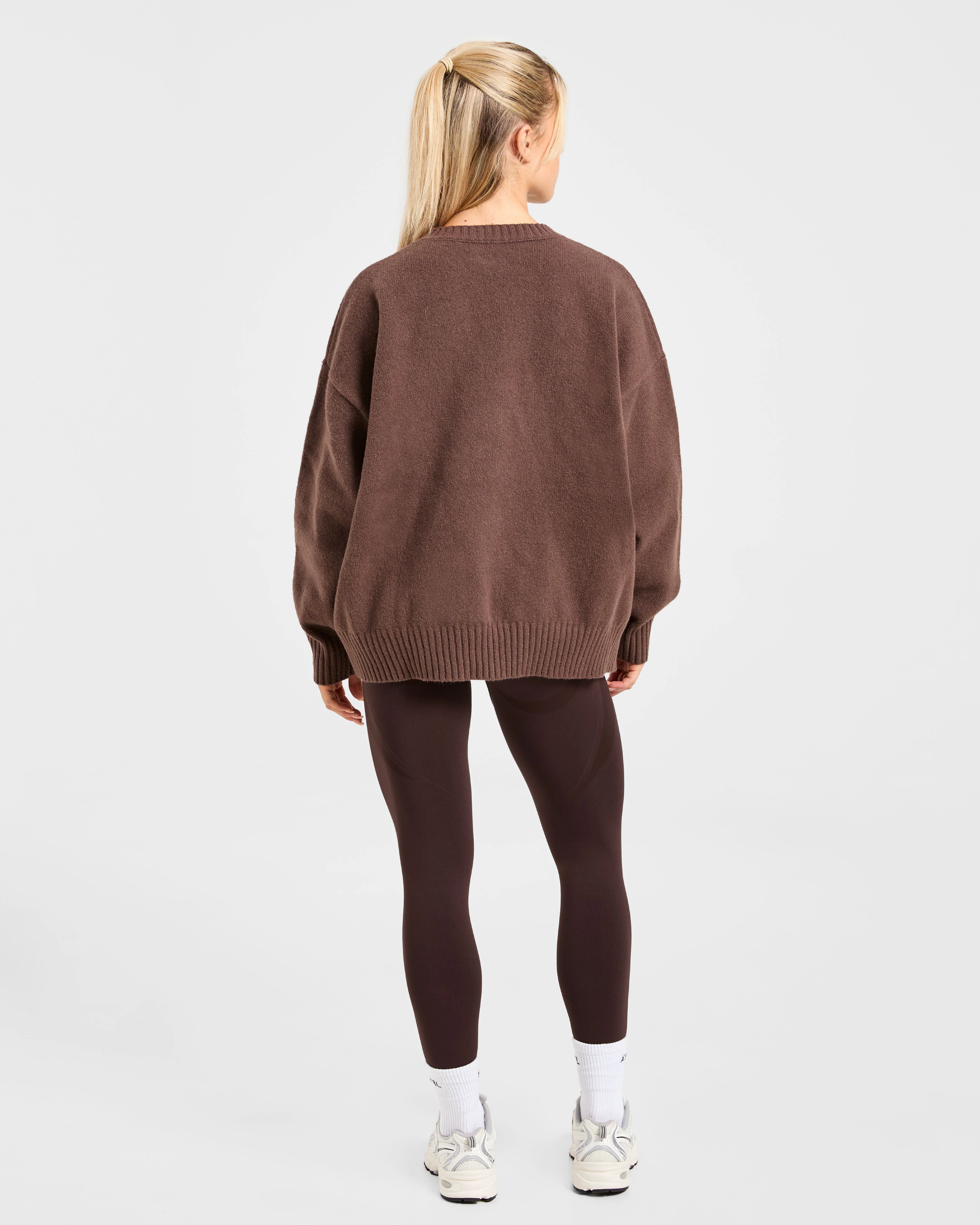 Varsity Oversized Knitted Sweater - Bruin - Image 4