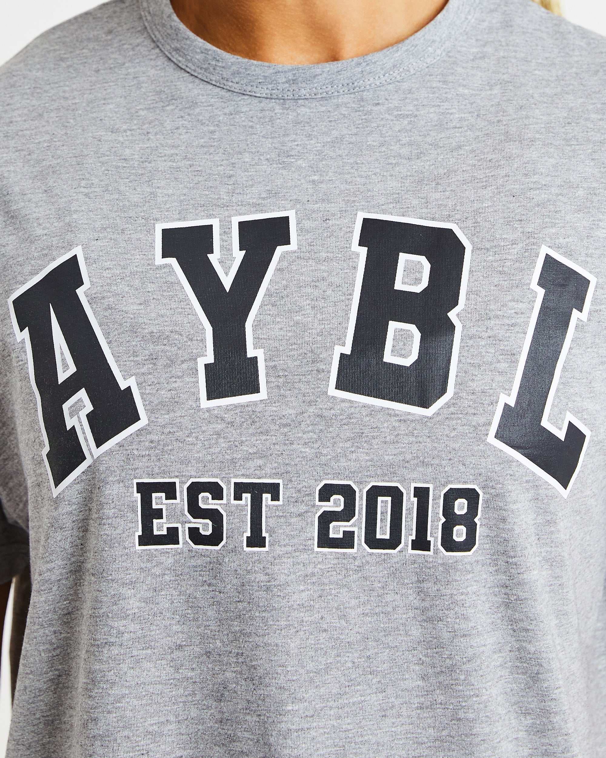 Varsity Oversized T Shirt - Heather Grijs - Image 13