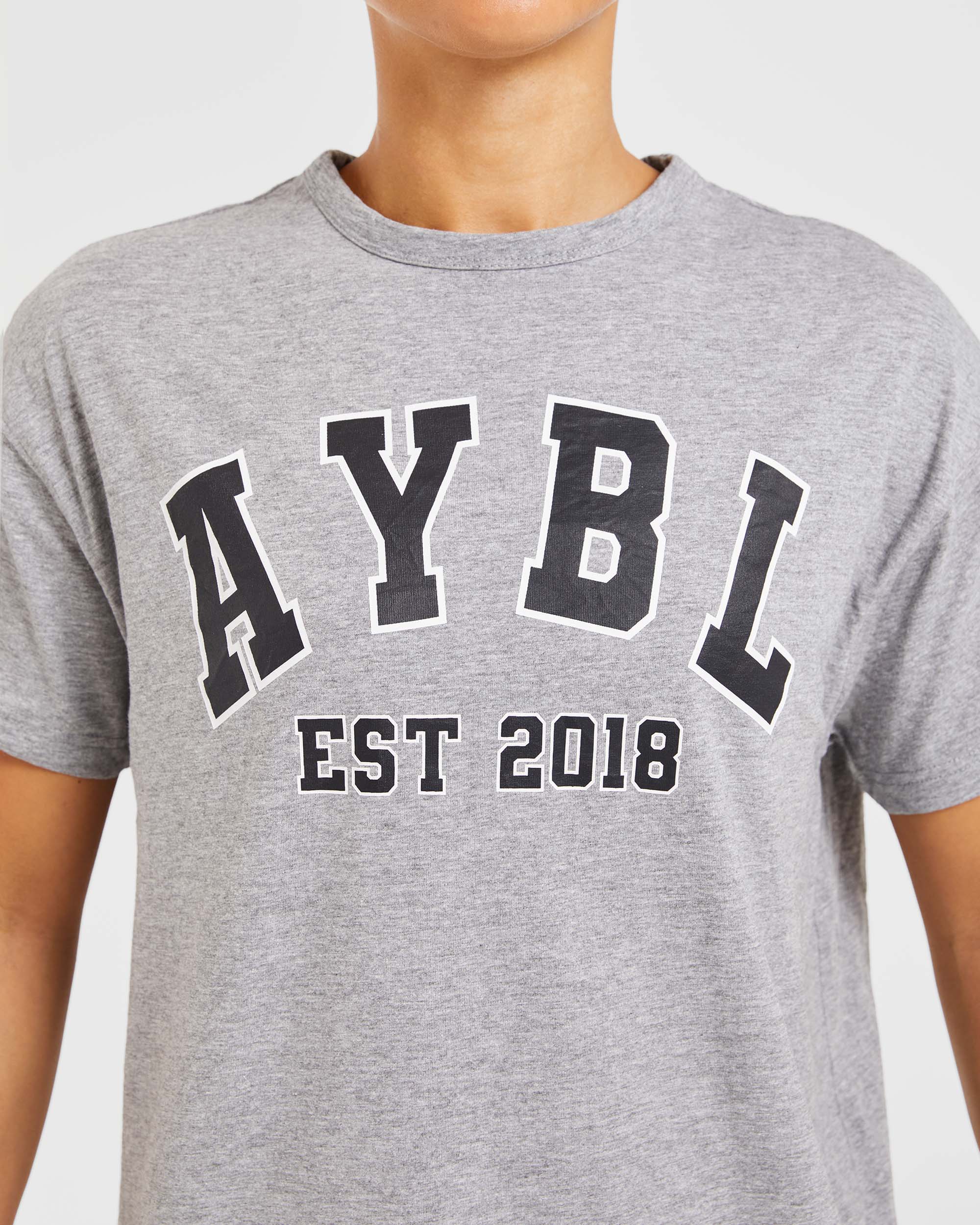 Varsity Oversized T Shirt - Heather Grijs - Image 5